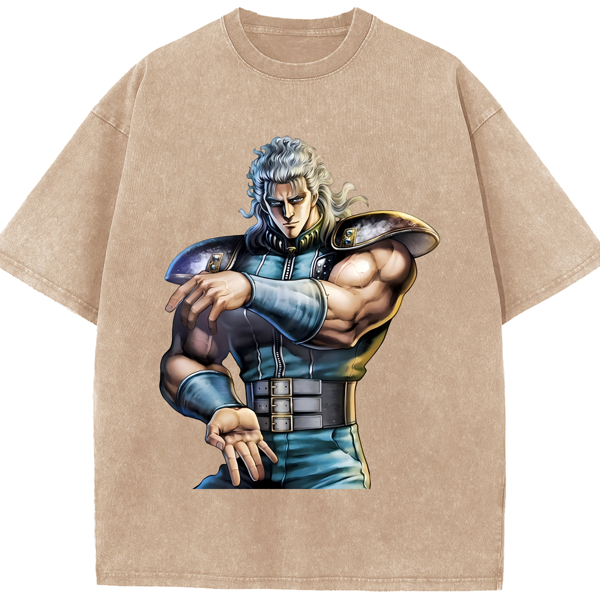 （画像用） 北斗の拳 Fist of the North Star 綿100% ヴィンテージ風 半袖Tシャツ（フロントプリント）