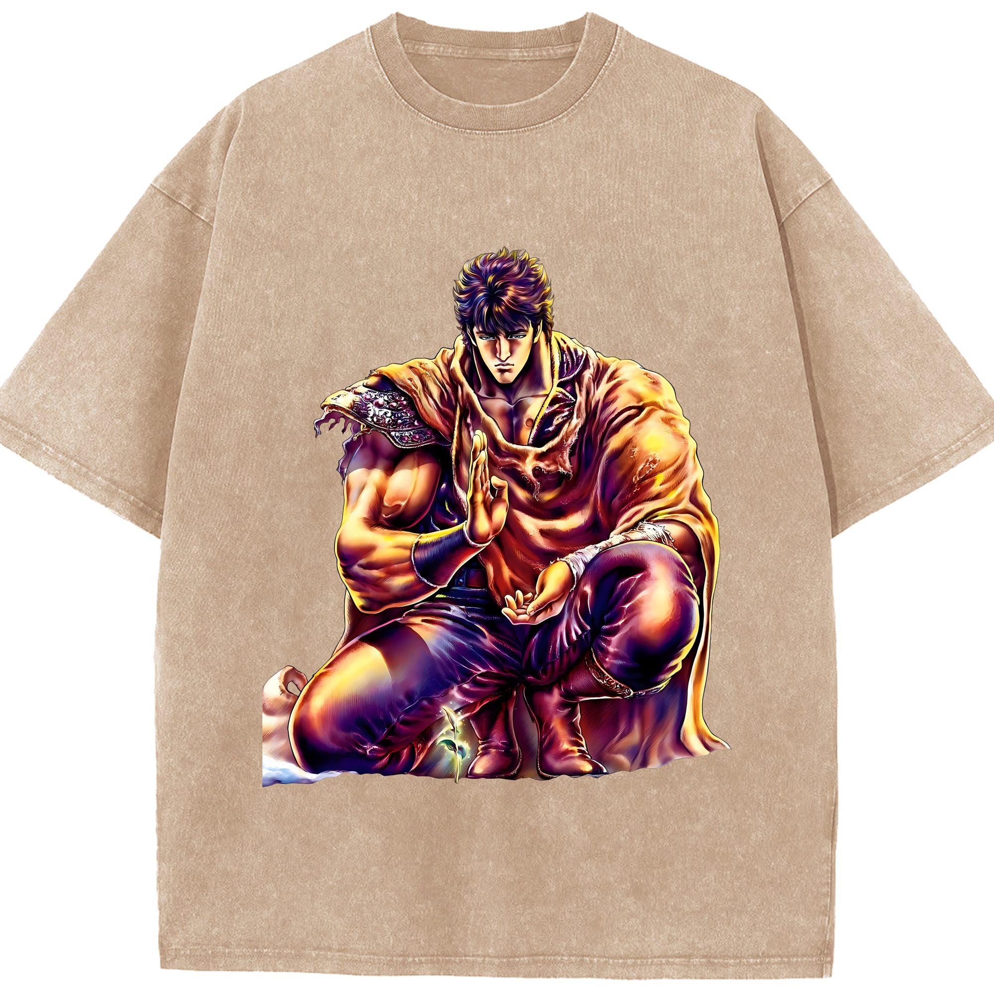 （画像用） 北斗の拳 Fist of the North Star 綿100% ヴィンテージ風 半袖Tシャツ（フロントプリント）
