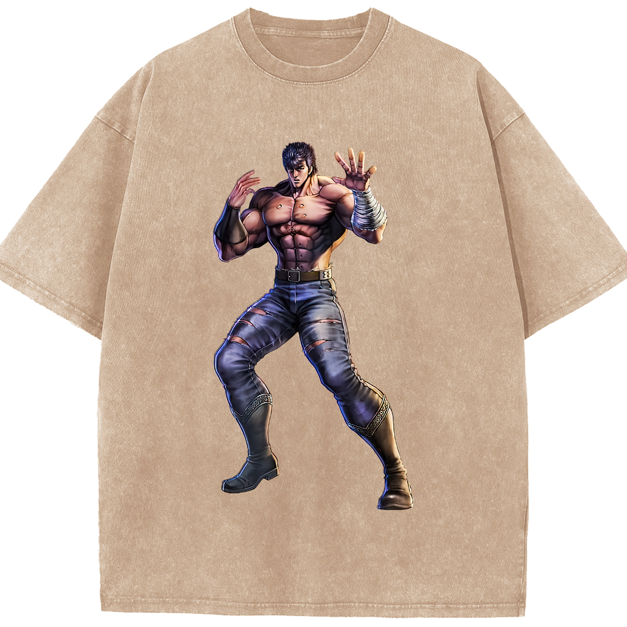 （画像用） 北斗の拳 Fist of the North Star 綿100% ヴィンテージ風 半袖Tシャツ（フロントプリント）