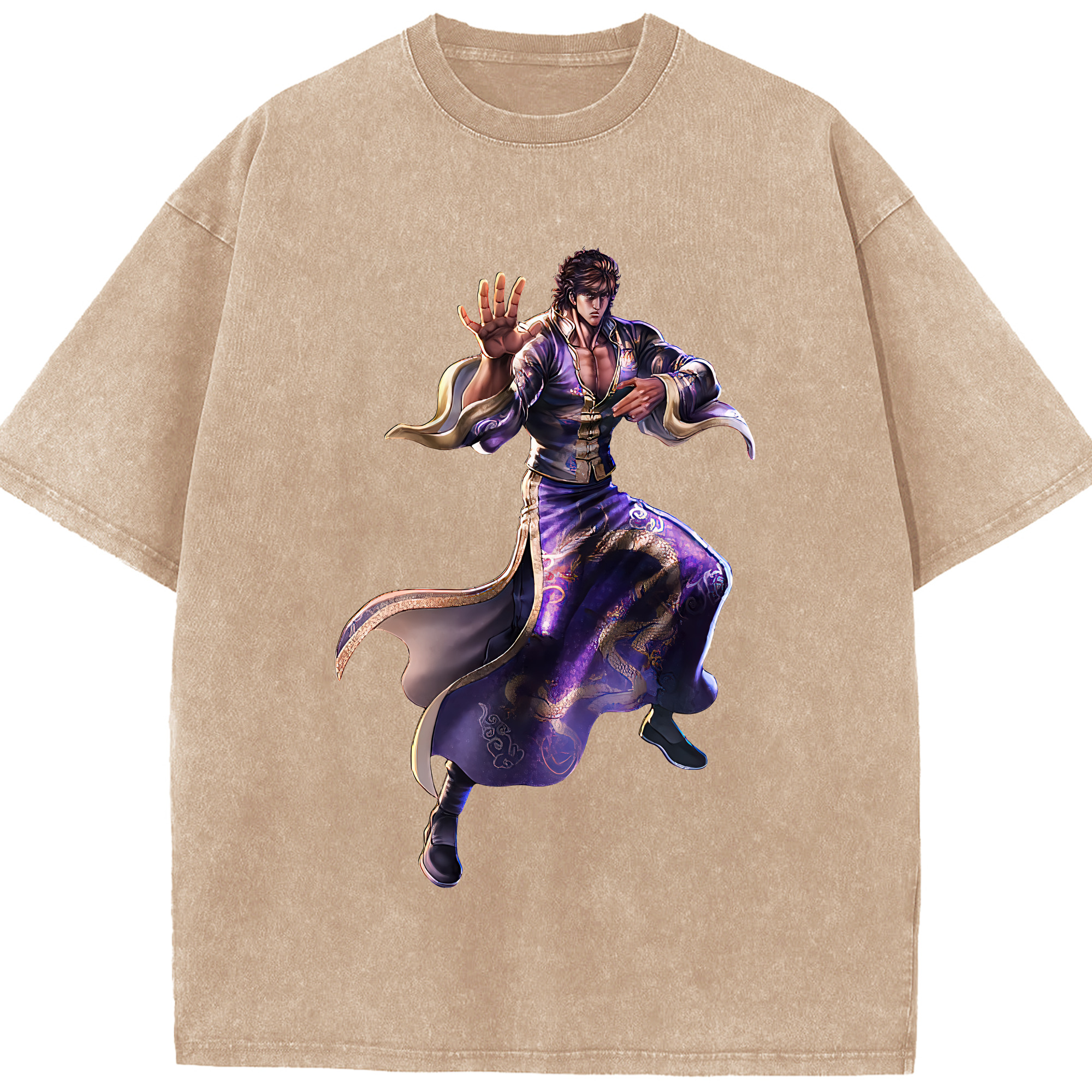 （画像用） 北斗の拳 Fist of the North Star 綿100% ヴィンテージ風 半袖Tシャツ（フロントプリント）