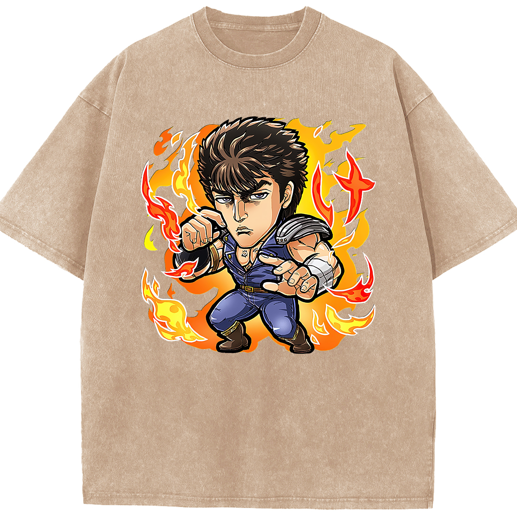 （画像用） 北斗の拳 Fist of the North Star 綿100% ヴィンテージ風 半袖Tシャツ（フロントプリント）