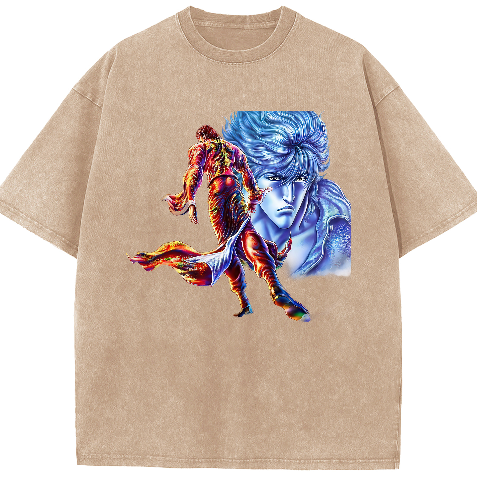 （画像用） 北斗の拳 Fist of the North Star 綿100% ヴィンテージ風 半袖Tシャツ（フロントプリント）