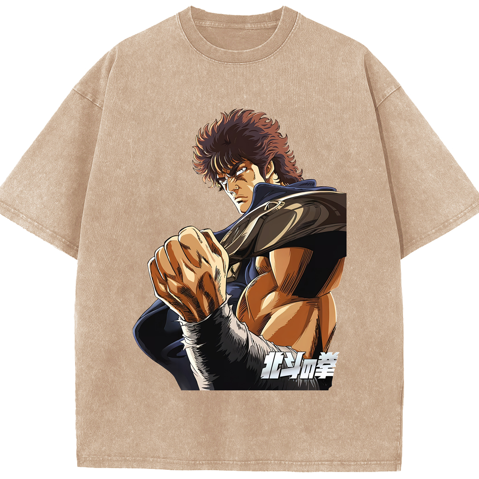 （画像用） 北斗の拳 Fist of the North Star 綿100% ヴィンテージ風 半袖Tシャツ（フロントプリント）