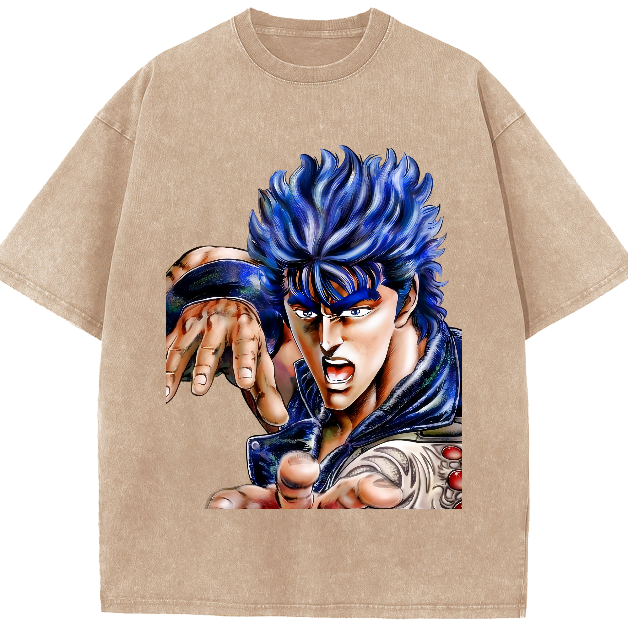 （画像用） 北斗の拳 Fist of the North Star 綿100% ヴィンテージ風 半袖Tシャツ（フロントプリント）