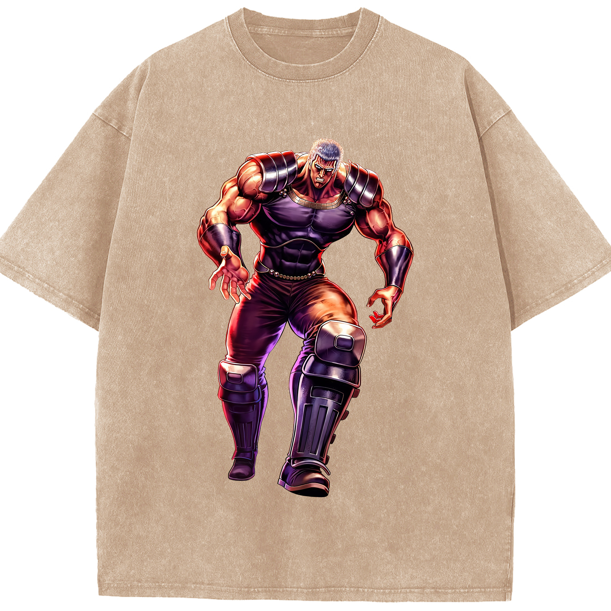 （画像用） 北斗の拳 Fist of the North Star 綿100% ヴィンテージ風 半袖Tシャツ（フロントプリント）