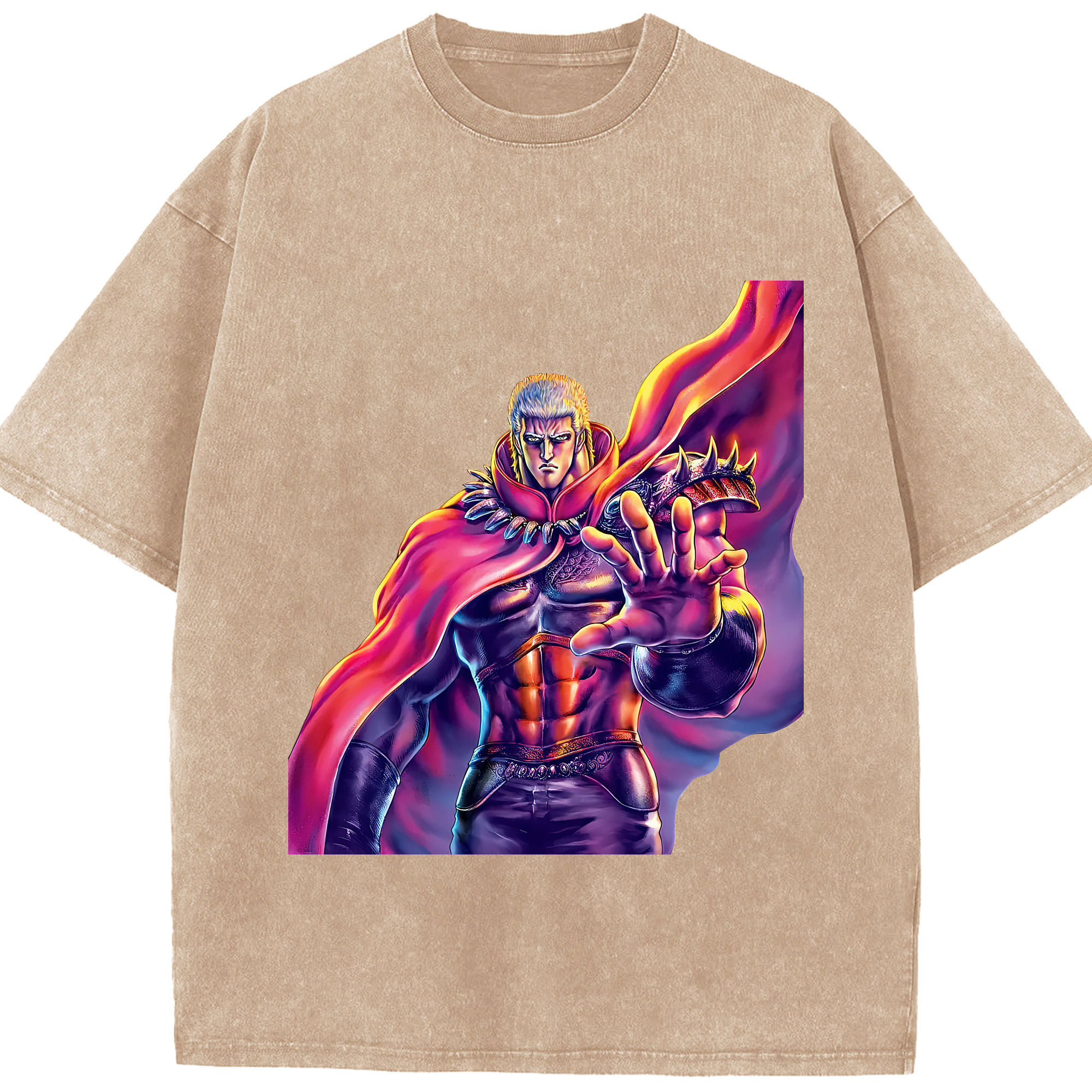 （画像用） 北斗の拳 Fist of the North Star 綿100% ヴィンテージ風 半袖Tシャツ（フロントプリント）