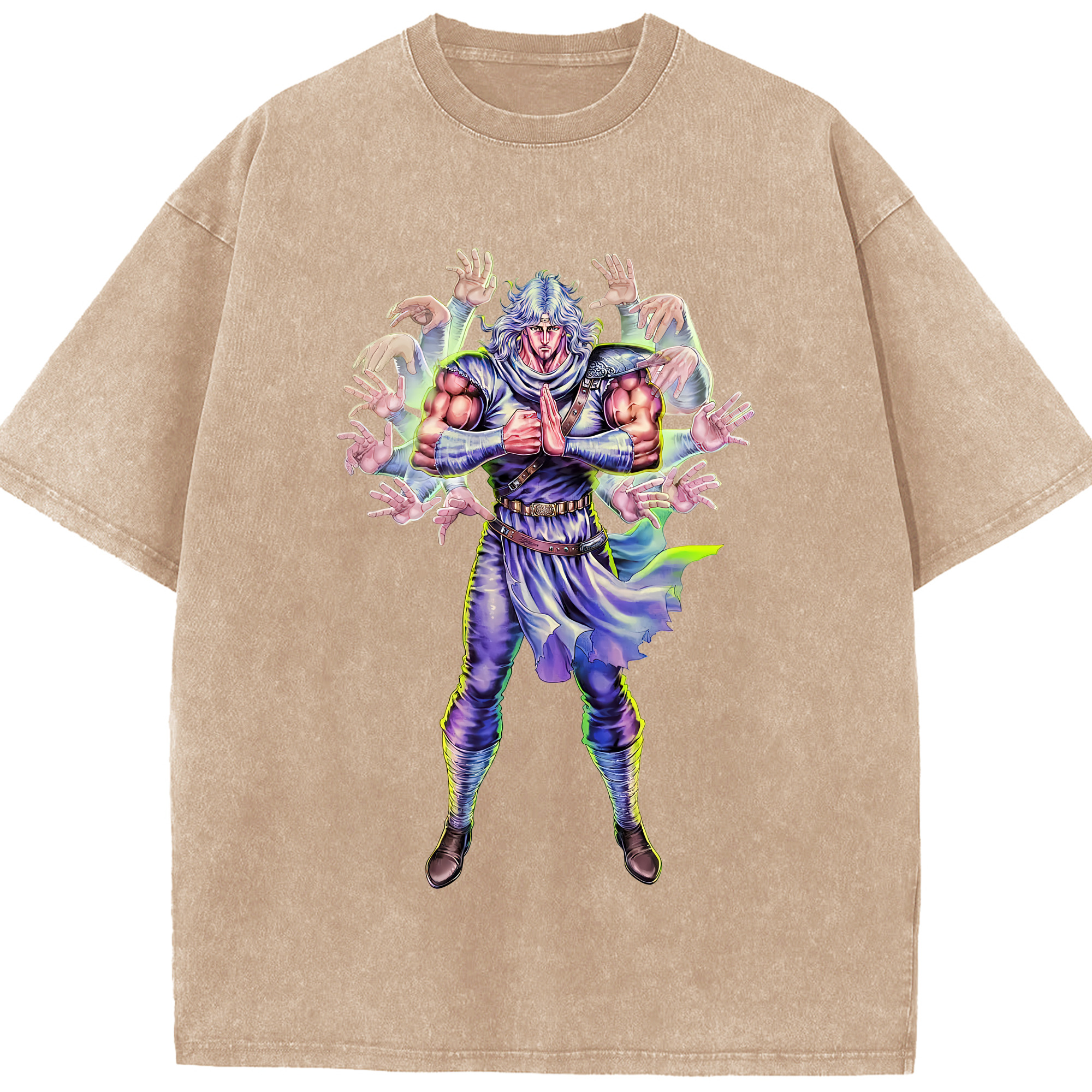 （画像用） 北斗の拳 Fist of the North Star 綿100% ヴィンテージ風 半袖Tシャツ（フロントプリント）