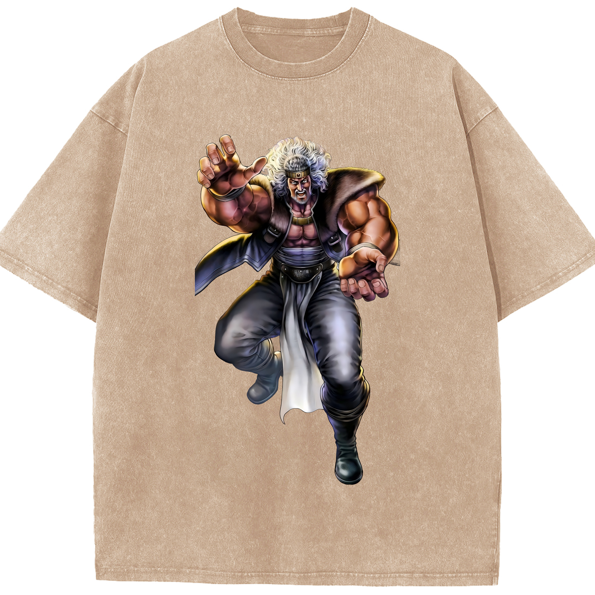 （画像用） 北斗の拳 Fist of the North Star 綿100% ヴィンテージ風 半袖Tシャツ（フロントプリント）
