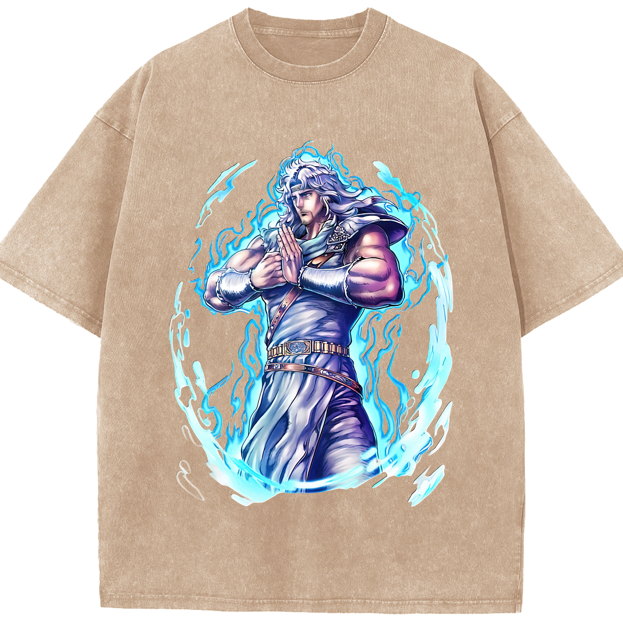 （画像用） 北斗の拳 Fist of the North Star 綿100% ヴィンテージ風 半袖Tシャツ（フロントプリント）