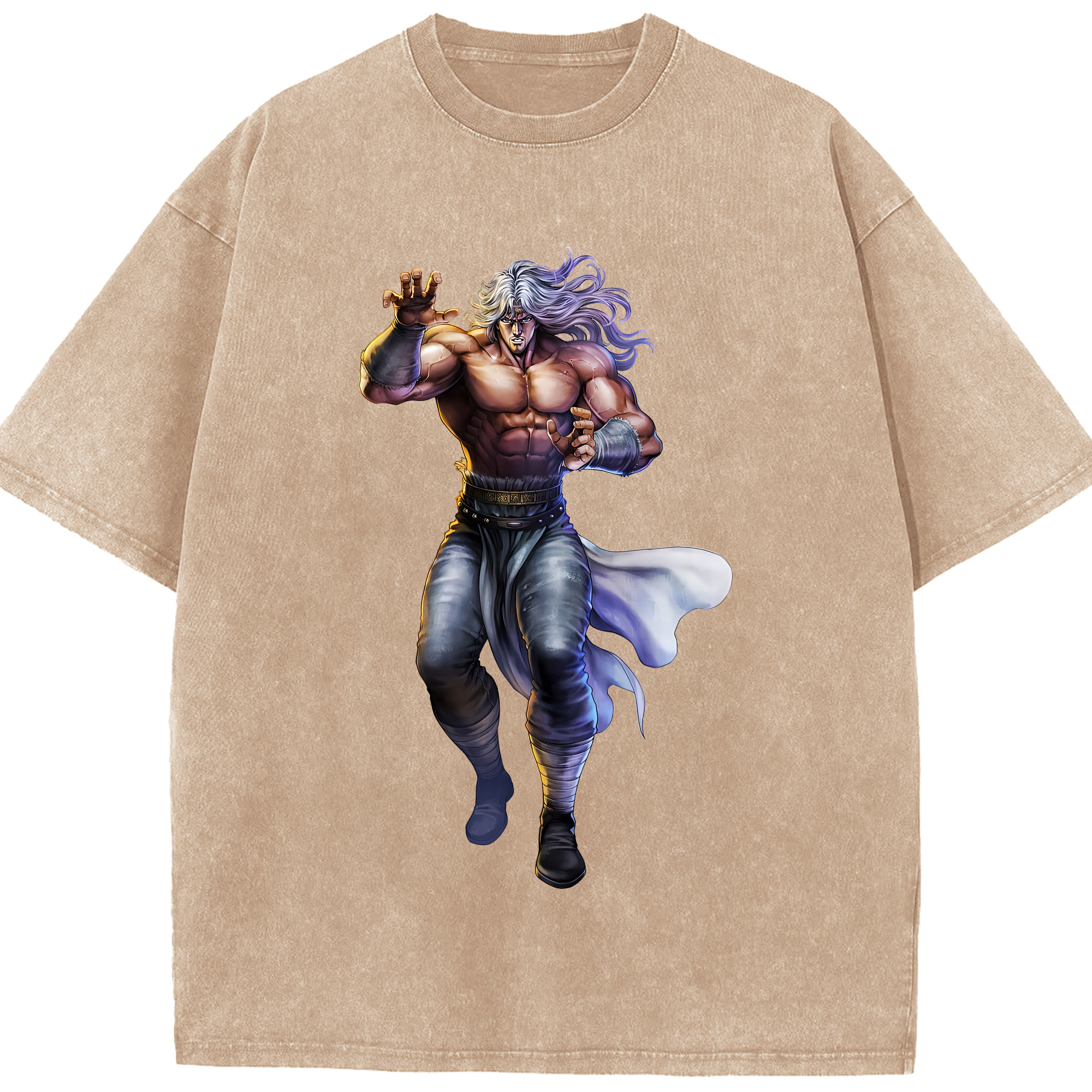 （画像用） 北斗の拳 Fist of the North Star 綿100% ヴィンテージ風 半袖Tシャツ（フロントプリント）