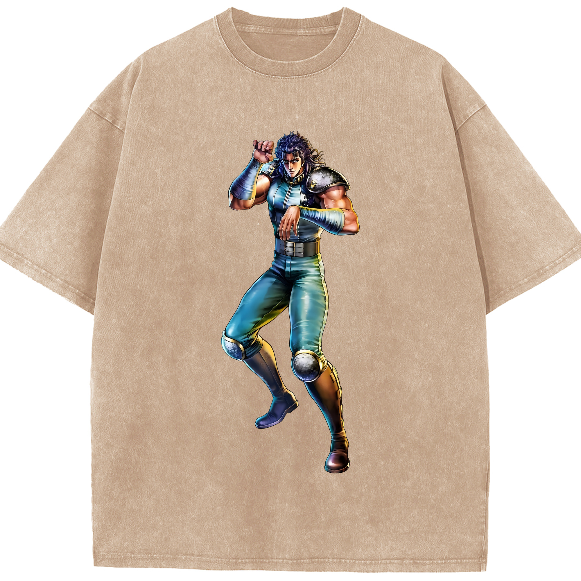 （画像用） 北斗の拳 Fist of the North Star 綿100% ヴィンテージ風 半袖Tシャツ（フロントプリント）