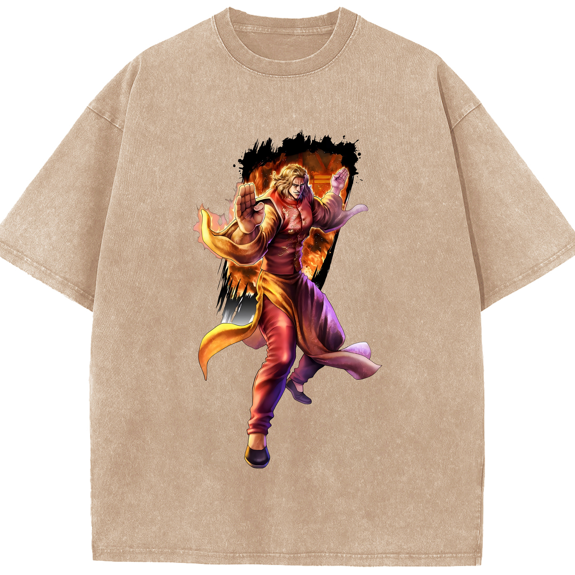（画像用） 北斗の拳 Fist of the North Star 綿100% ヴィンテージ風 半袖Tシャツ（フロントプリント）