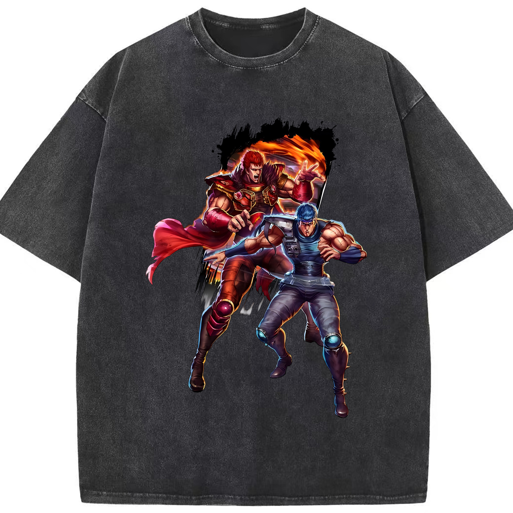 （画像用） 北斗の拳 Fist of the North Star 綿100% ヴィンテージ風 半袖Tシャツ（フロントプリント）