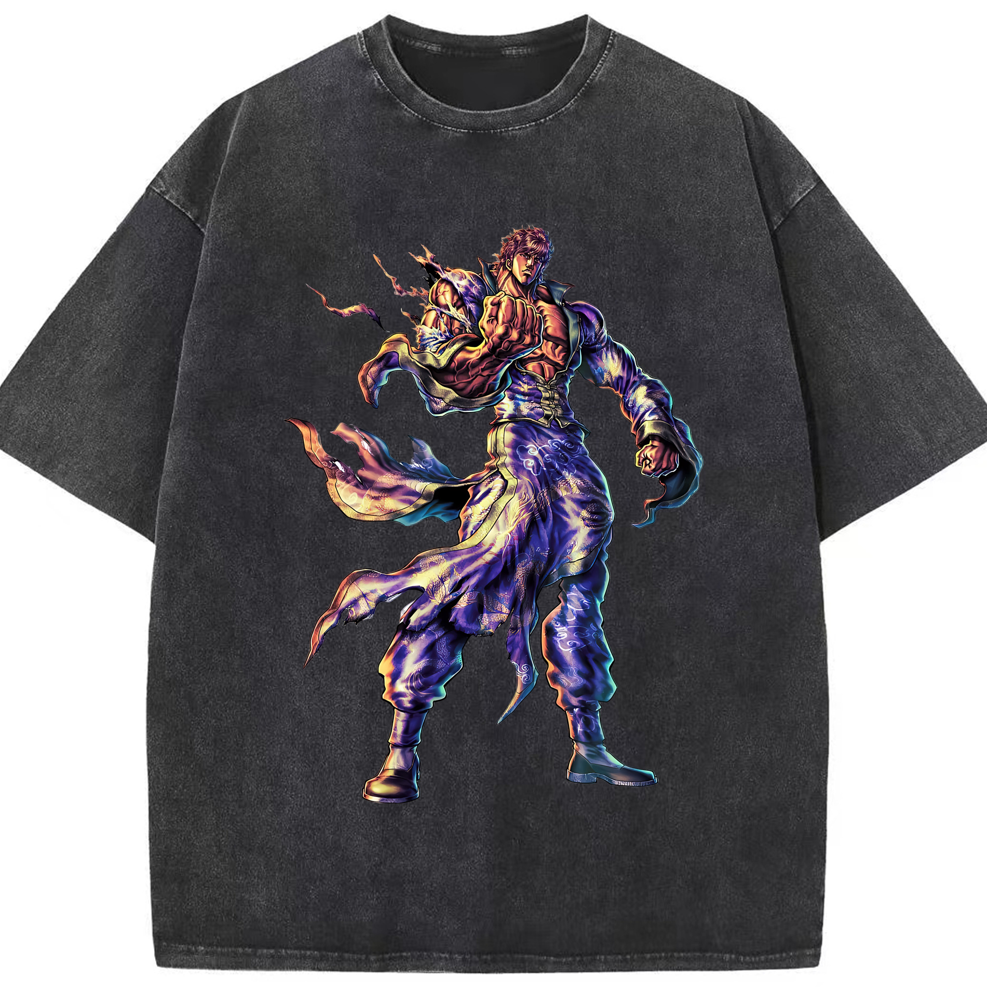 （画像用） 北斗の拳 Fist of the North Star 綿100% ヴィンテージ風 半袖Tシャツ（フロントプリント）