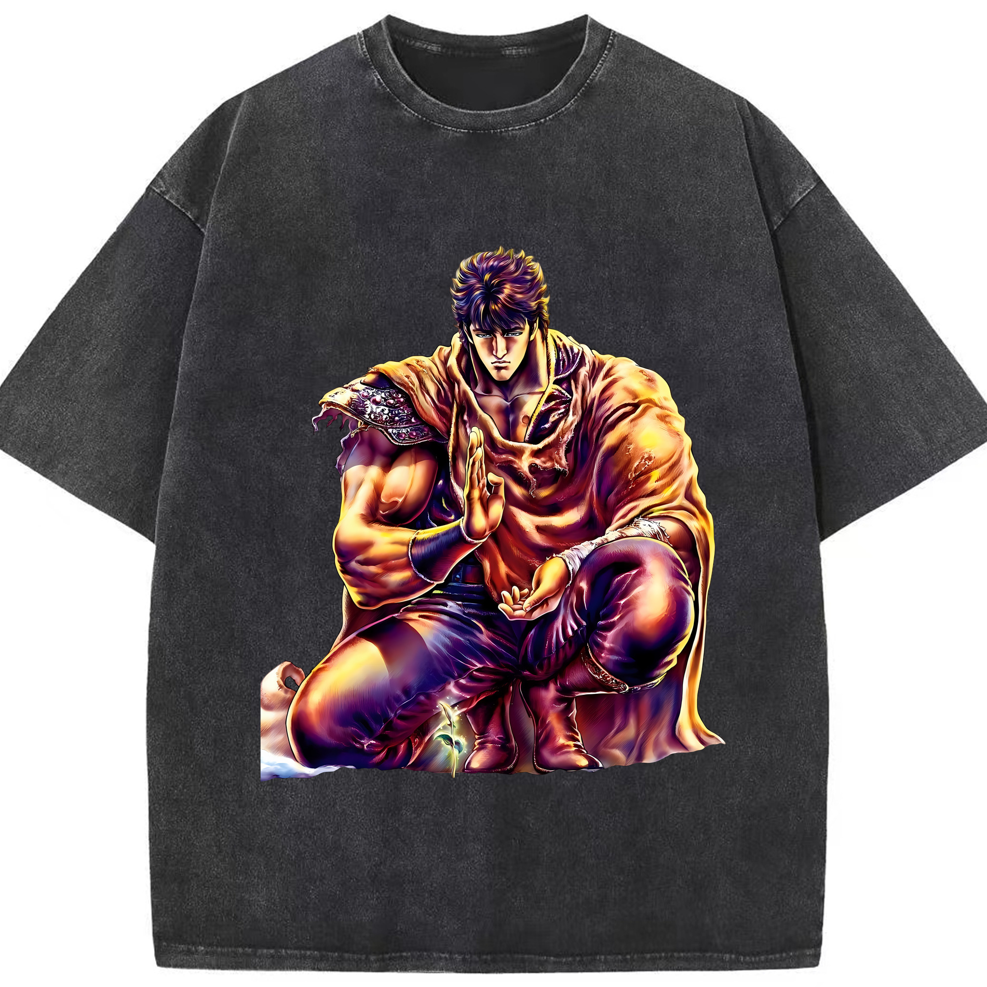 （画像用） 北斗の拳 Fist of the North Star 綿100% ヴィンテージ風 半袖Tシャツ（フロントプリント）