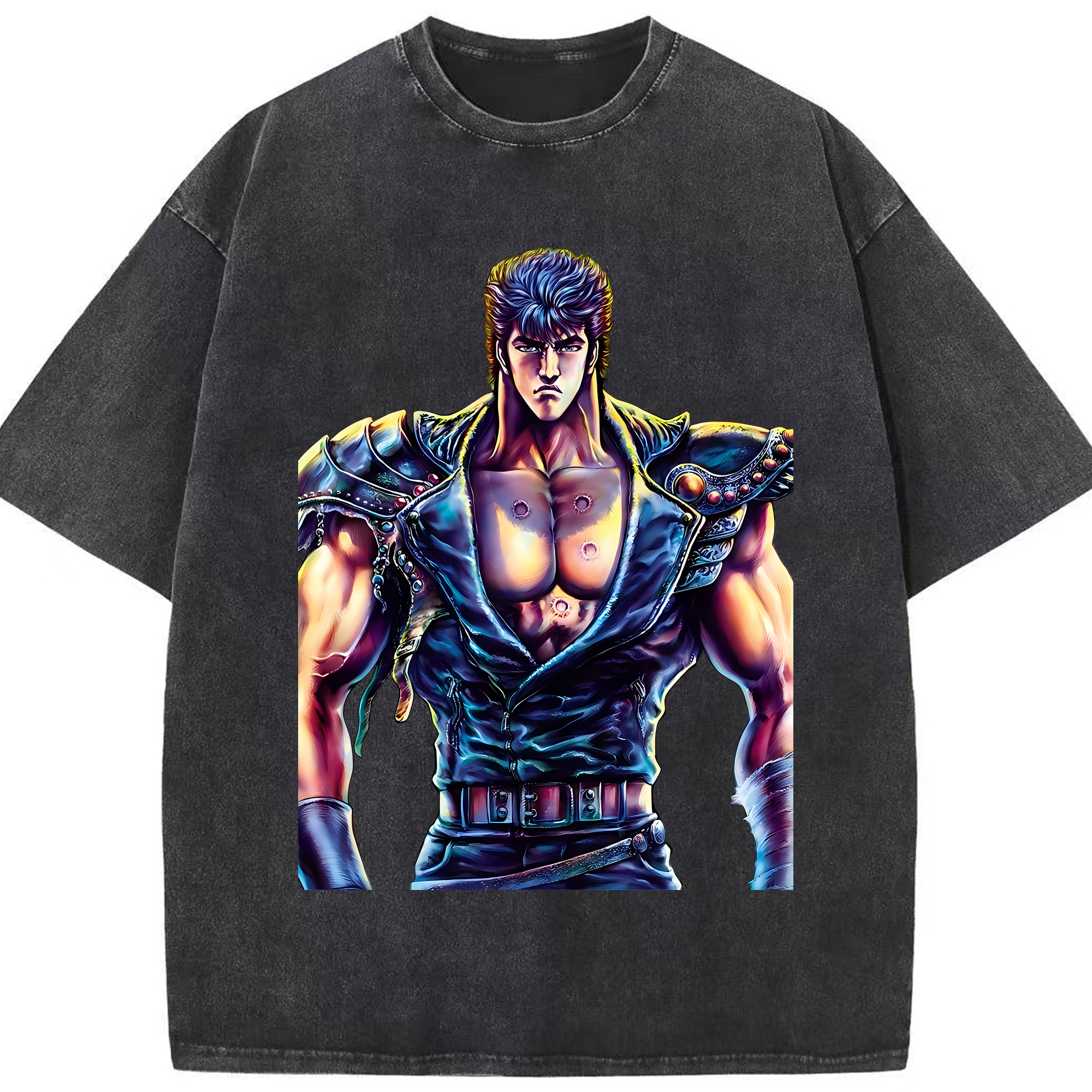 （画像用） 北斗の拳 Fist of the North Star 綿100% ヴィンテージ風 半袖Tシャツ（フロントプリント）