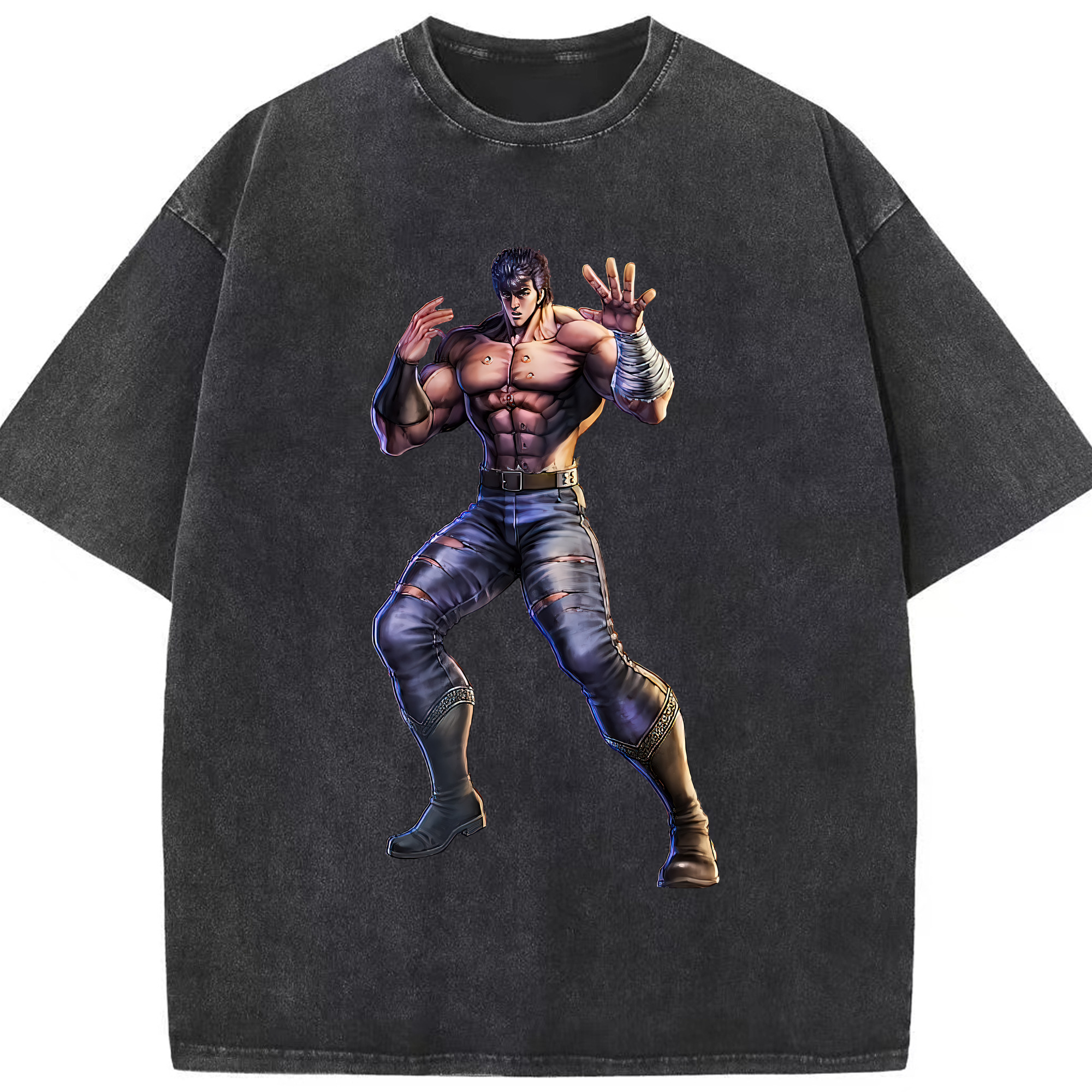 （画像用） 北斗の拳 Fist of the North Star 綿100% ヴィンテージ風 半袖Tシャツ（フロントプリント）
