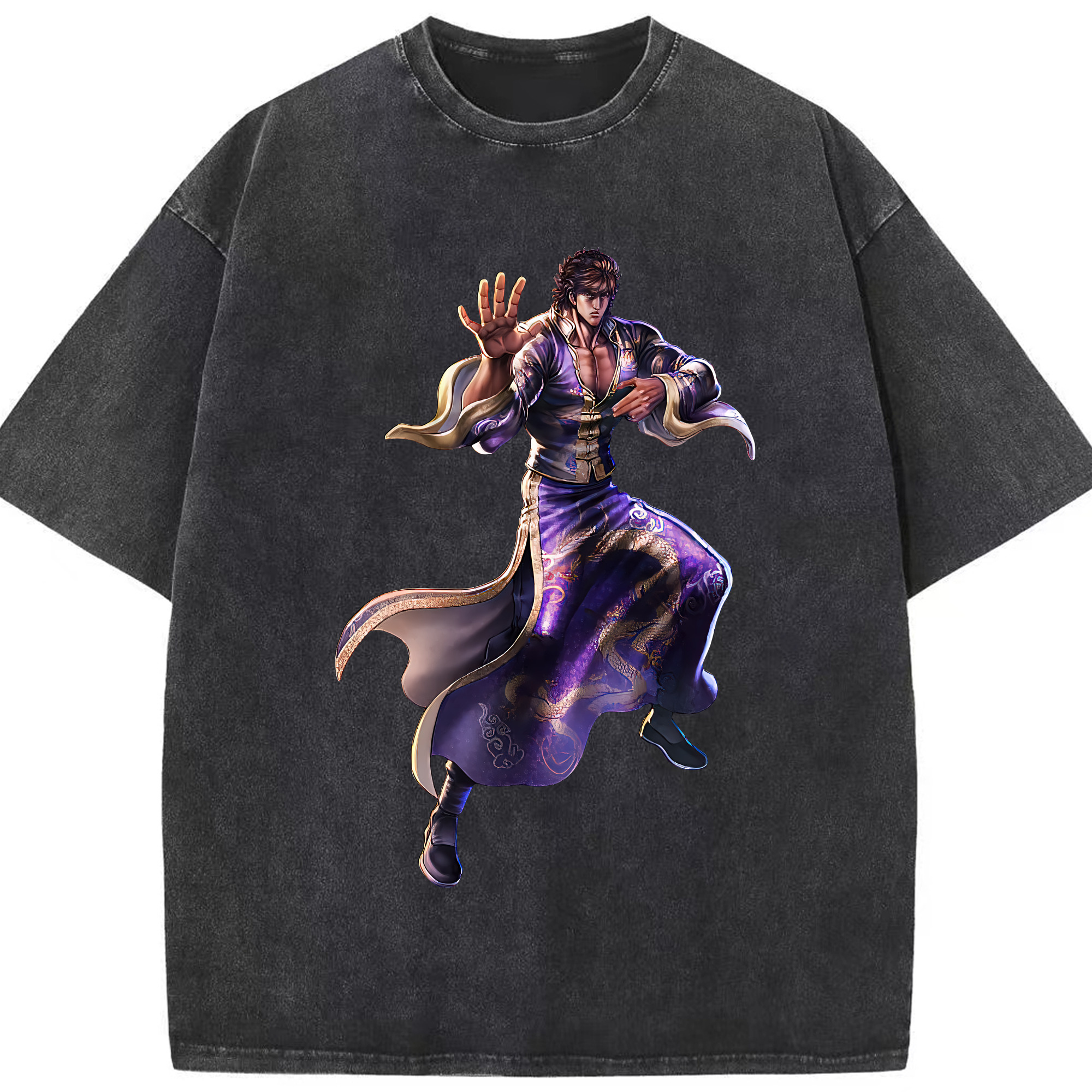 （画像用） 北斗の拳 Fist of the North Star 綿100% ヴィンテージ風 半袖Tシャツ（フロントプリント）