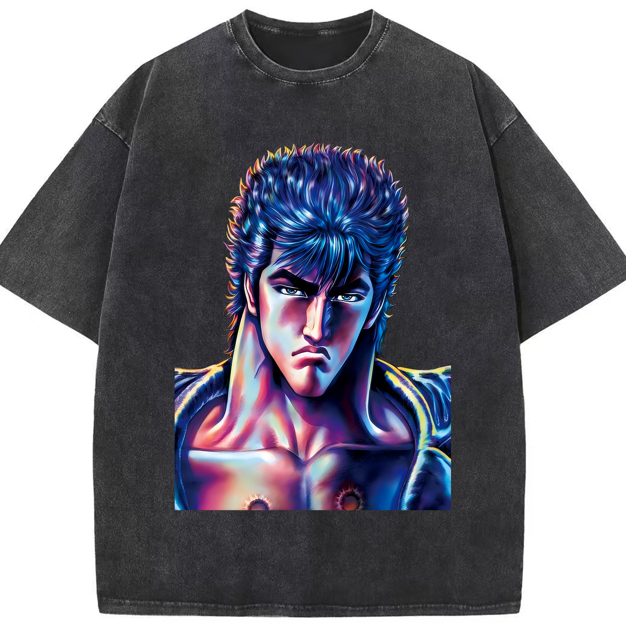 （画像用） 北斗の拳 Fist of the North Star 綿100% ヴィンテージ風 半袖Tシャツ（フロントプリント）