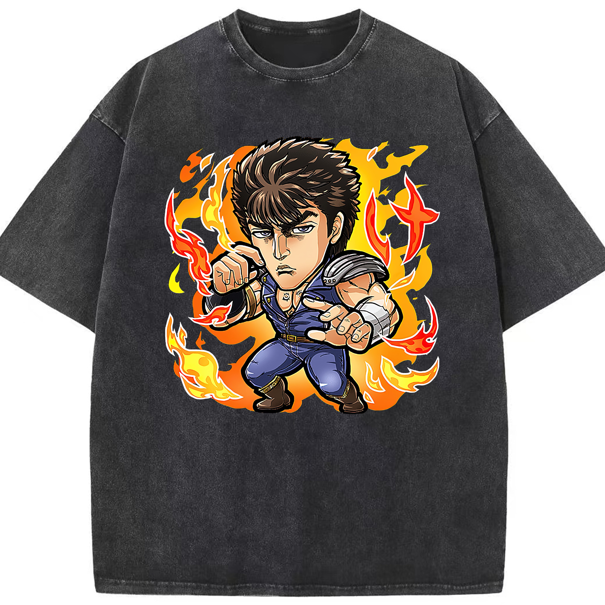 （画像用） 北斗の拳 Fist of the North Star 綿100% ヴィンテージ風 半袖Tシャツ（フロントプリント）
