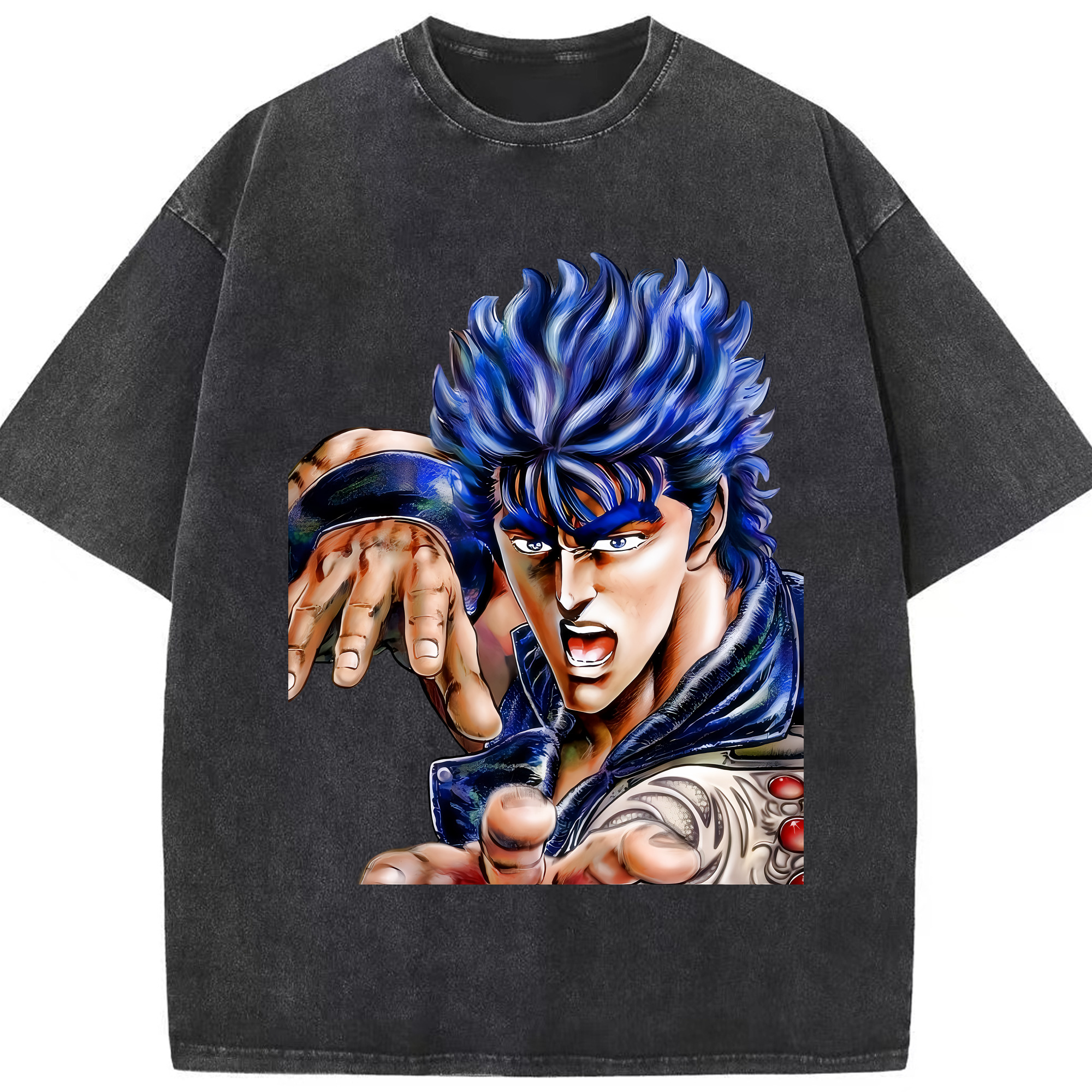 （画像用） 北斗の拳 Fist of the North Star 綿100% ヴィンテージ風 半袖Tシャツ（フロントプリント）