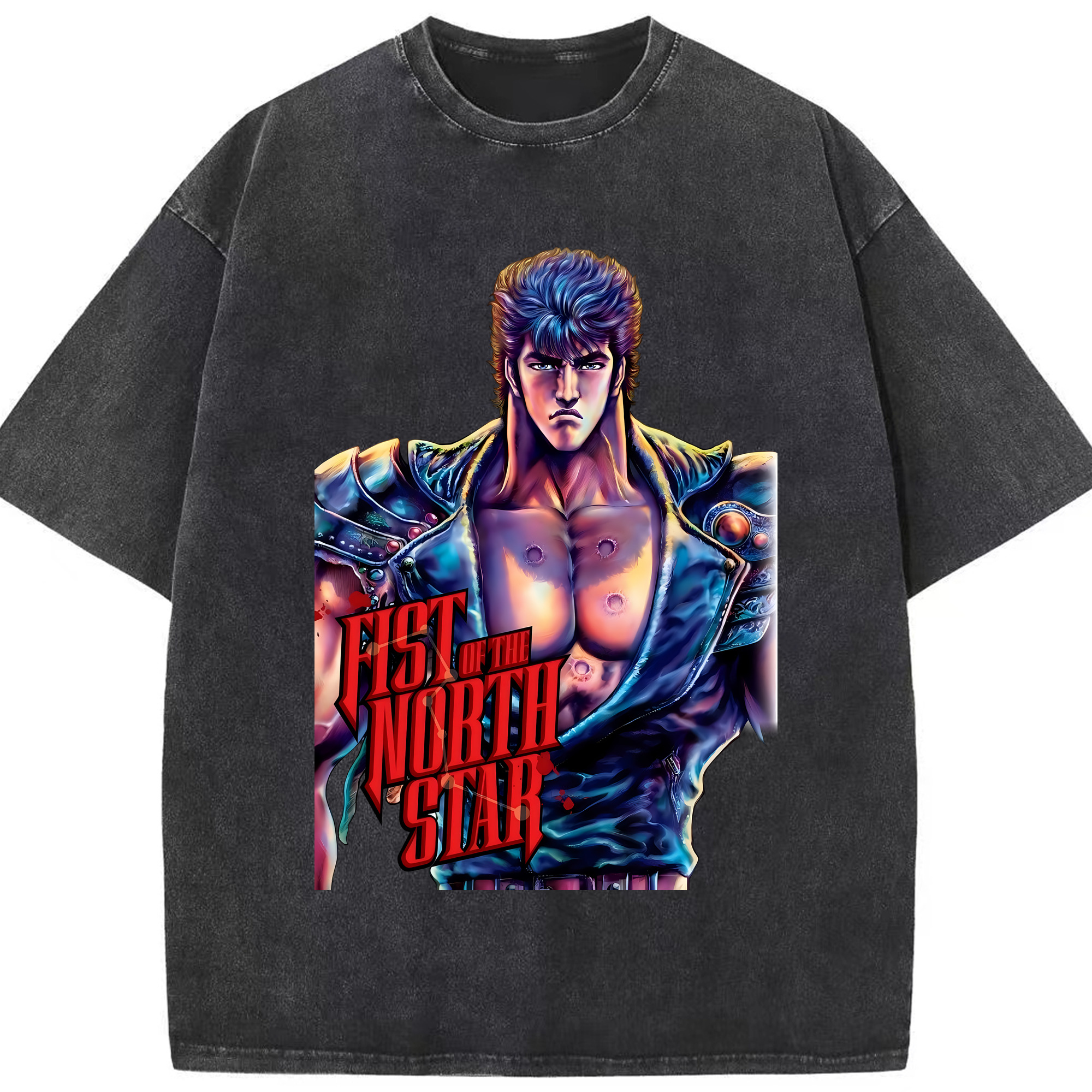 （画像用） 北斗の拳 Fist of the North Star 綿100% ヴィンテージ風 半袖Tシャツ（フロントプリント）