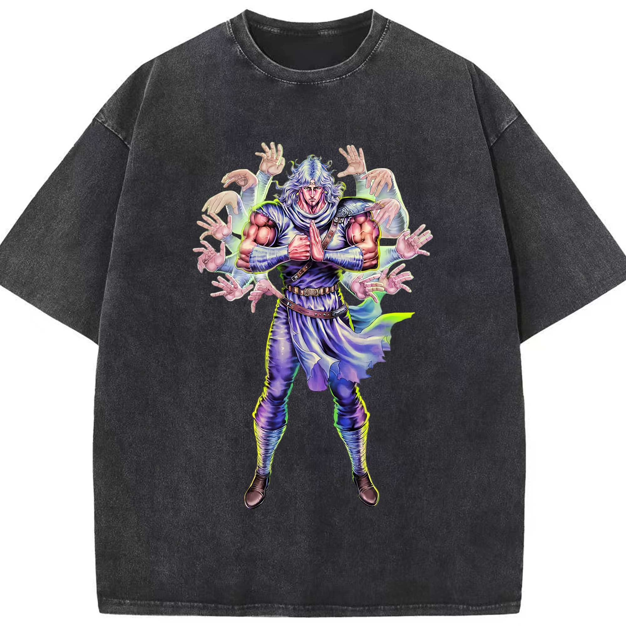 （画像用） 北斗の拳 Fist of the North Star 綿100% ヴィンテージ風 半袖Tシャツ（フロントプリント）