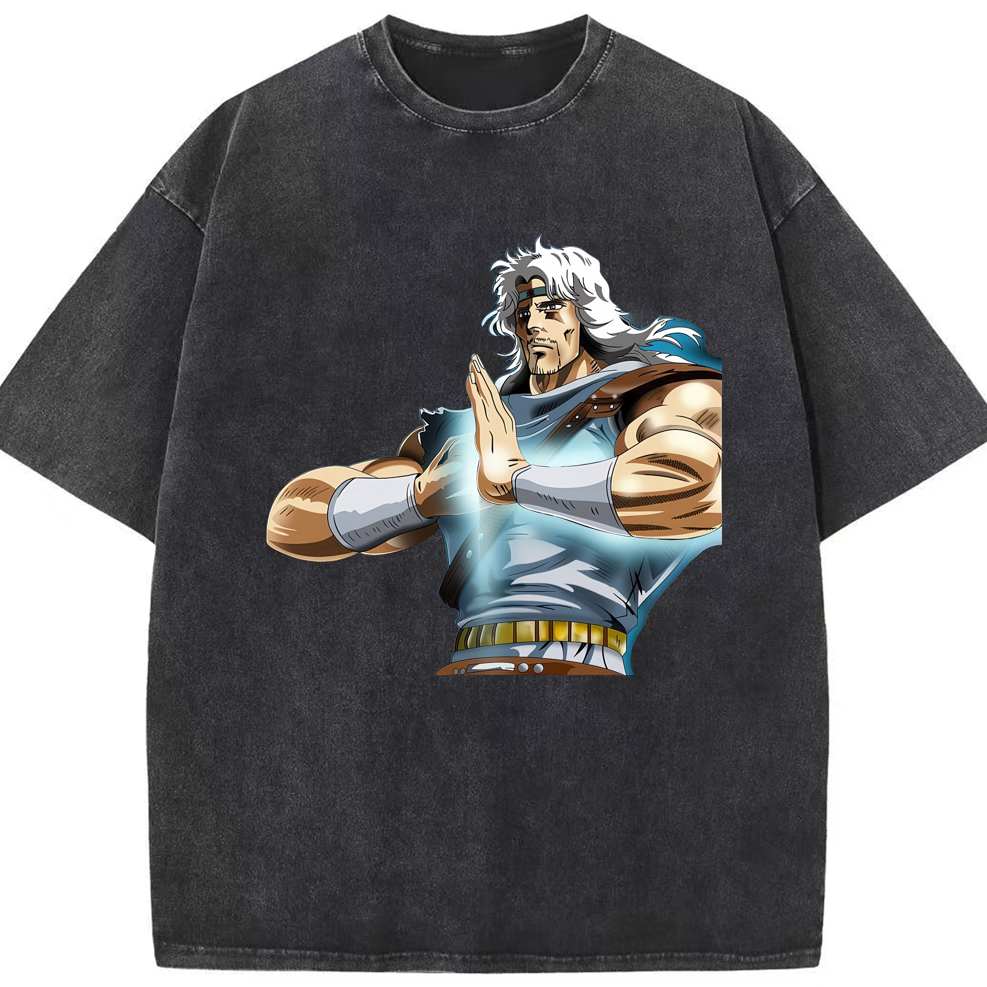 （画像用） 北斗の拳 Fist of the North Star 綿100% ヴィンテージ風 半袖Tシャツ（フロントプリント）