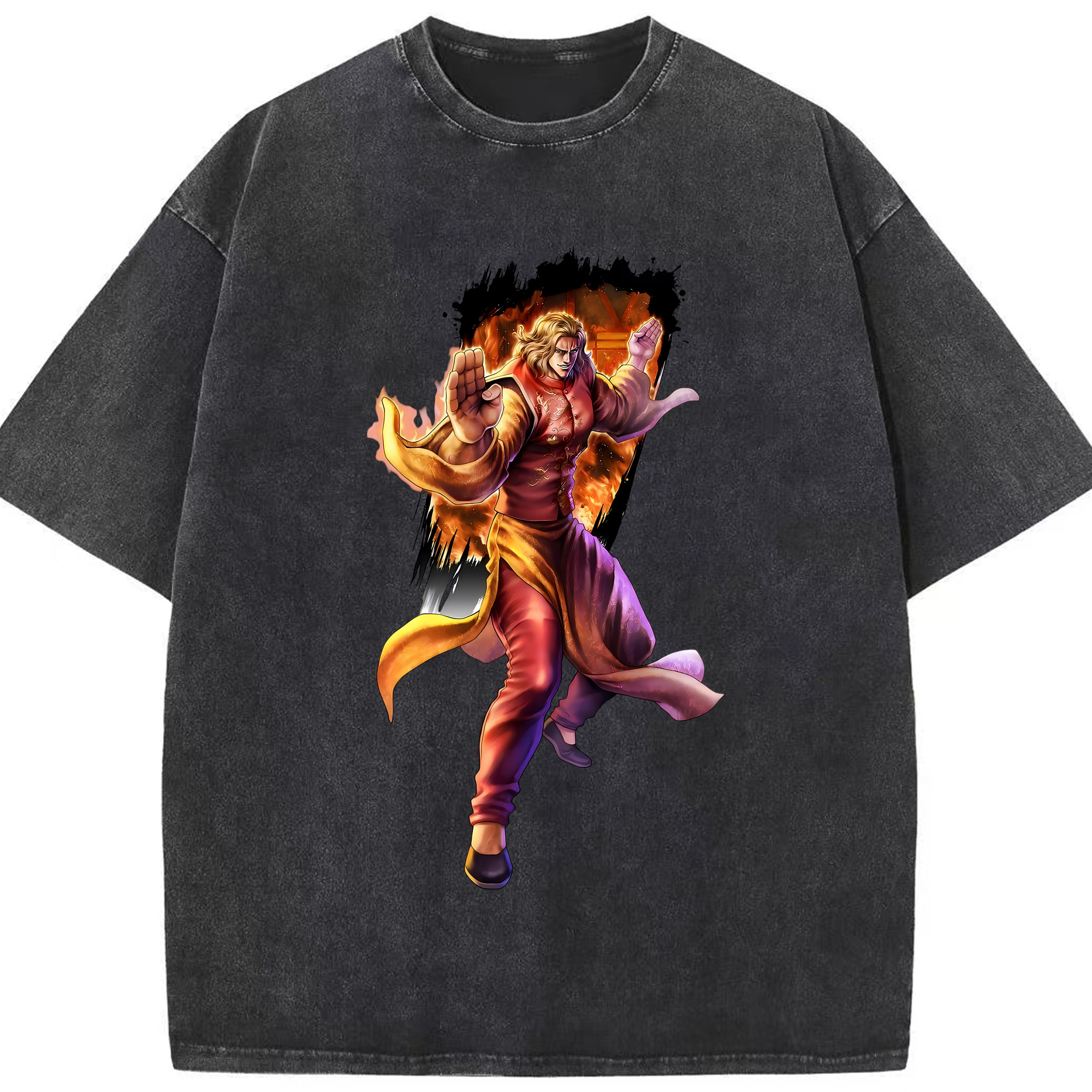 （画像用） 北斗の拳 Fist of the North Star 綿100% ヴィンテージ風 半袖Tシャツ（フロントプリント）