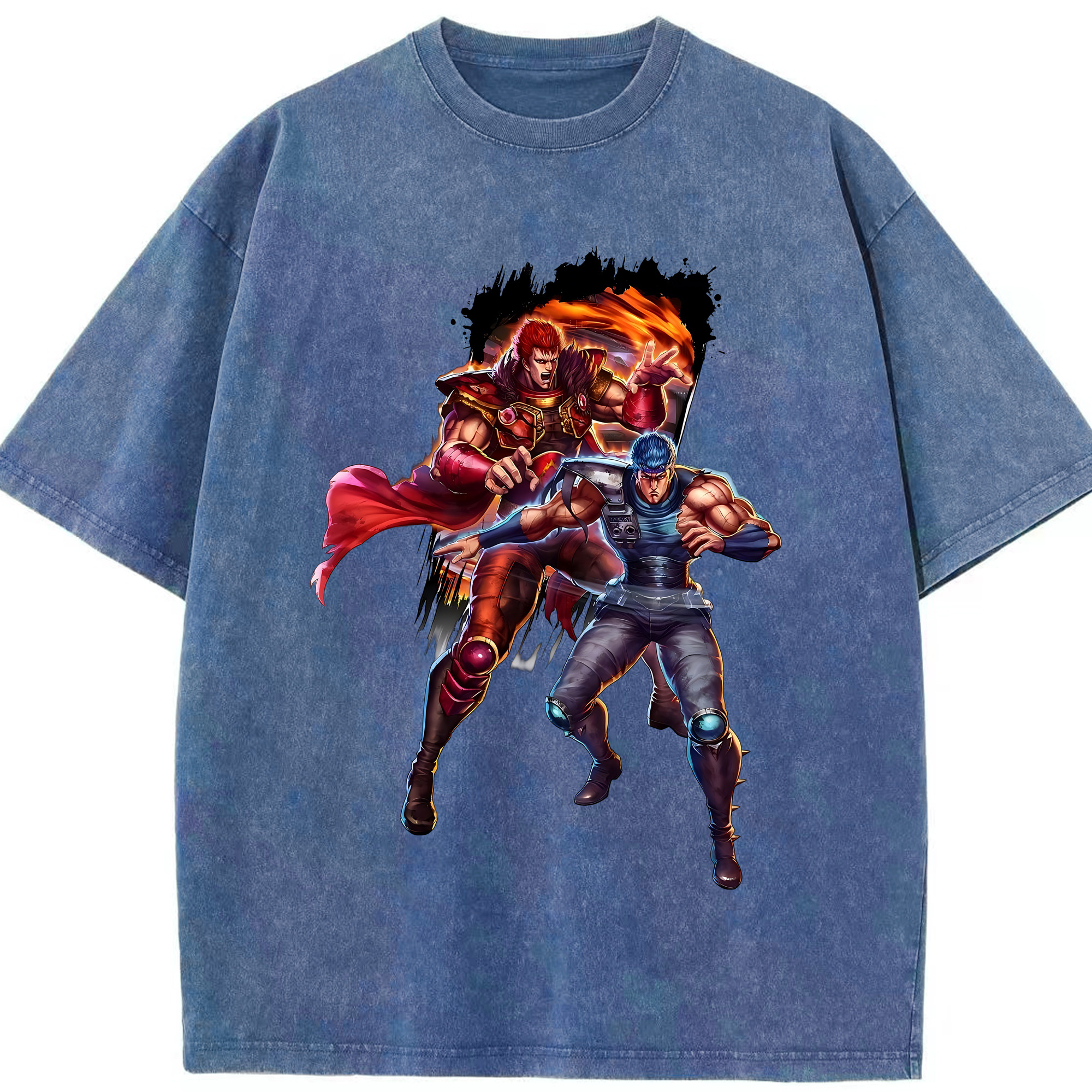 （画像用） 北斗の拳 Fist of the North Star 綿100% ヴィンテージ風 半袖Tシャツ（フロントプリント）