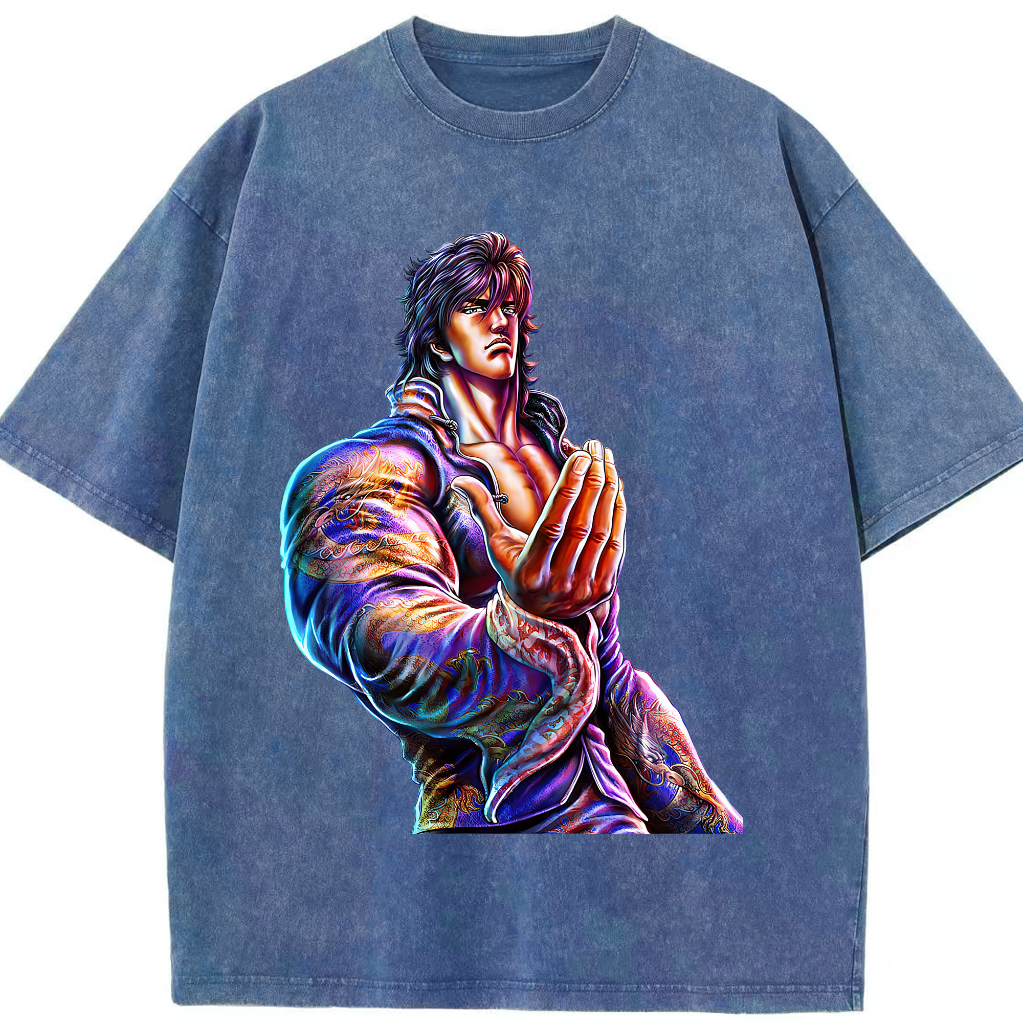 （画像用） 北斗の拳 Fist of the North Star 綿100% ヴィンテージ風 半袖Tシャツ（フロントプリント）