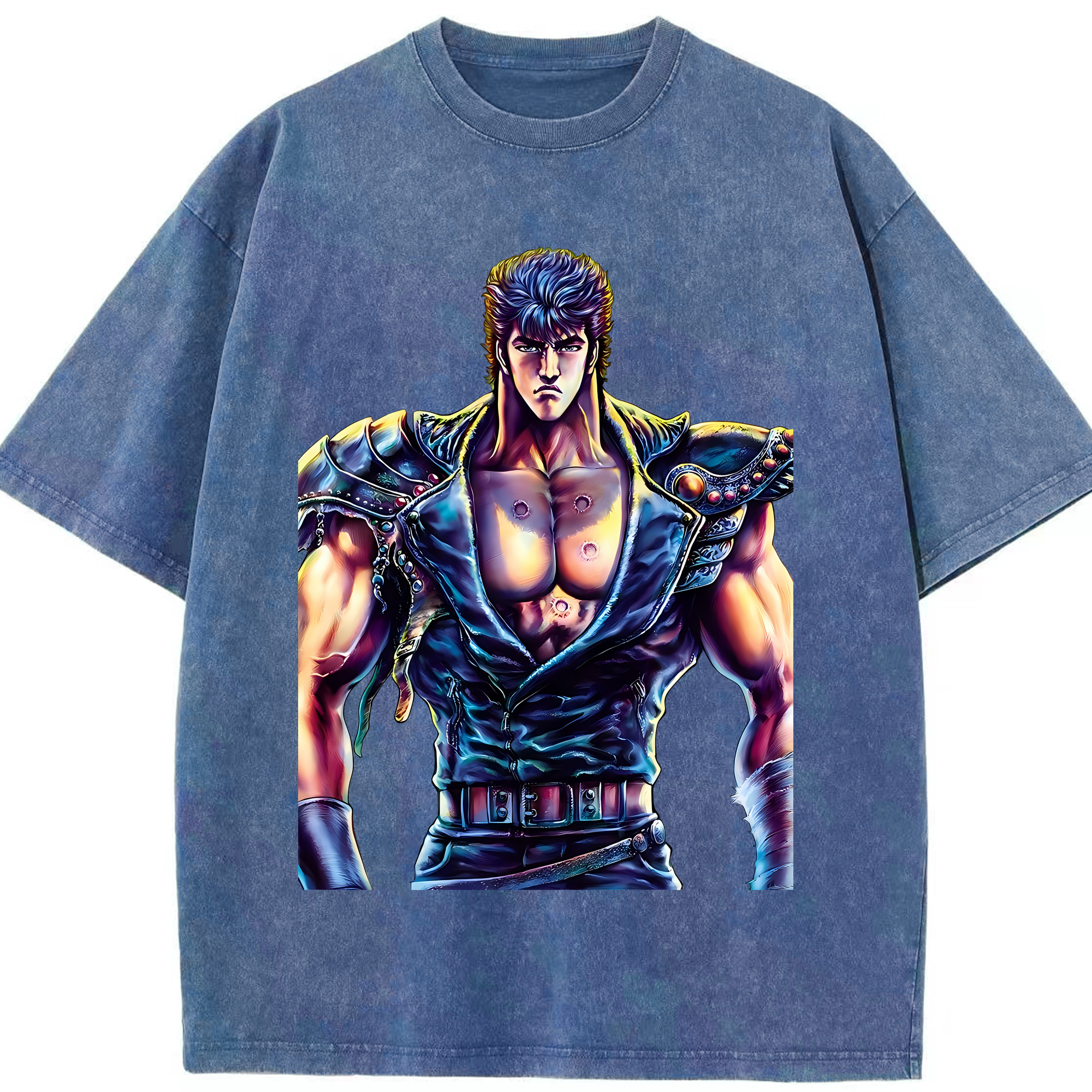 （画像用） 北斗の拳 Fist of the North Star 綿100% ヴィンテージ風 半袖Tシャツ（フロントプリント）