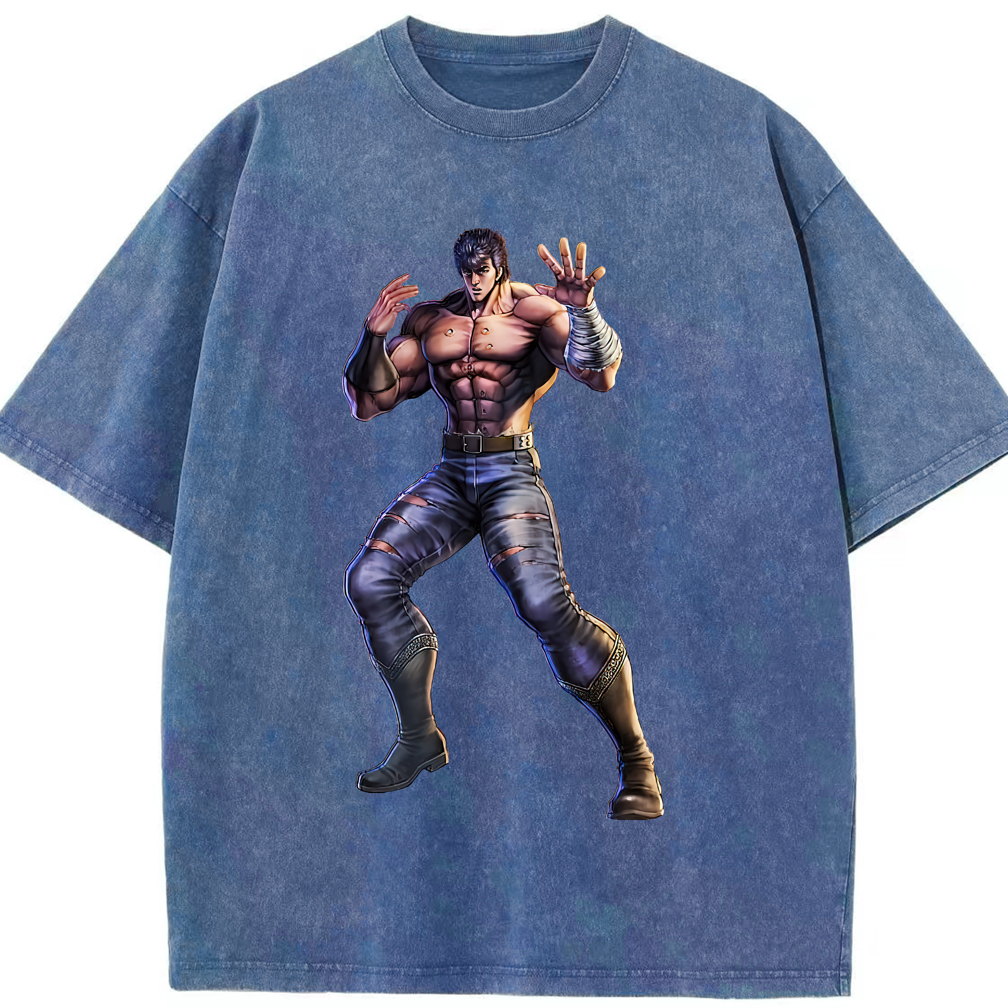 （画像用） 北斗の拳 Fist of the North Star 綿100% ヴィンテージ風 半袖Tシャツ（フロントプリント）