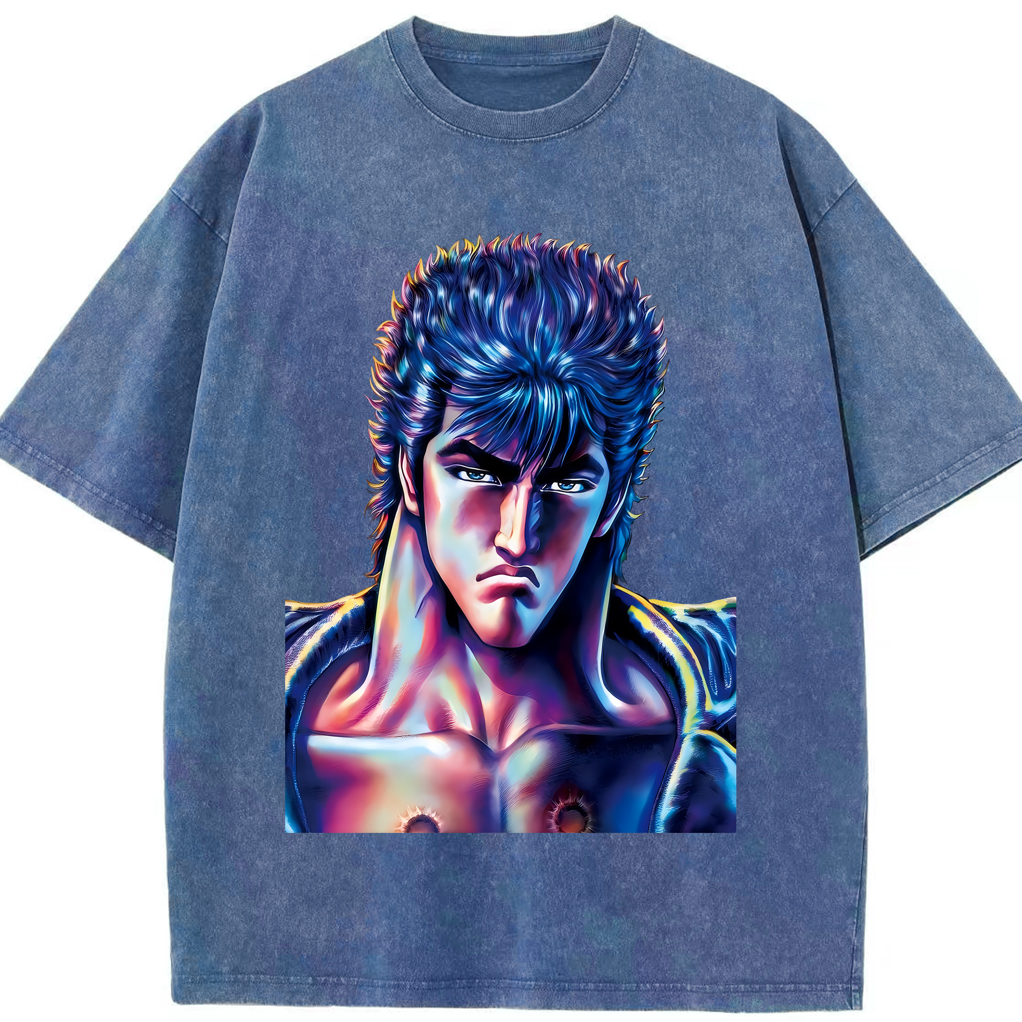 （画像用） 北斗の拳 Fist of the North Star 綿100% ヴィンテージ風 半袖Tシャツ（フロントプリント）
