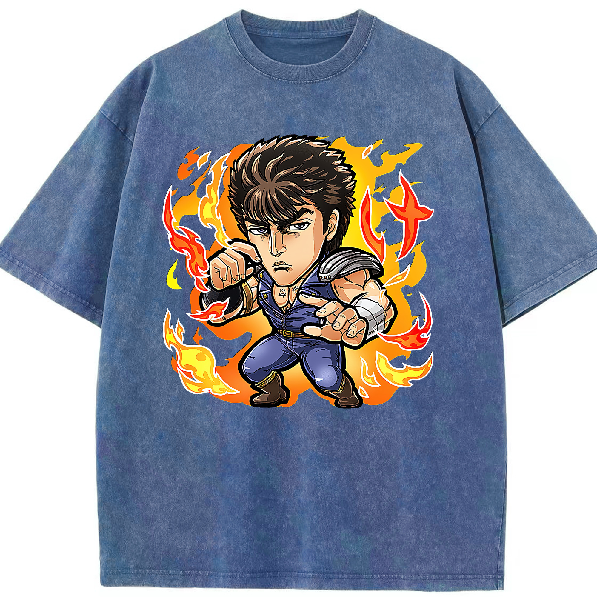 （画像用） 北斗の拳 Fist of the North Star 綿100% ヴィンテージ風 半袖Tシャツ（フロントプリント）