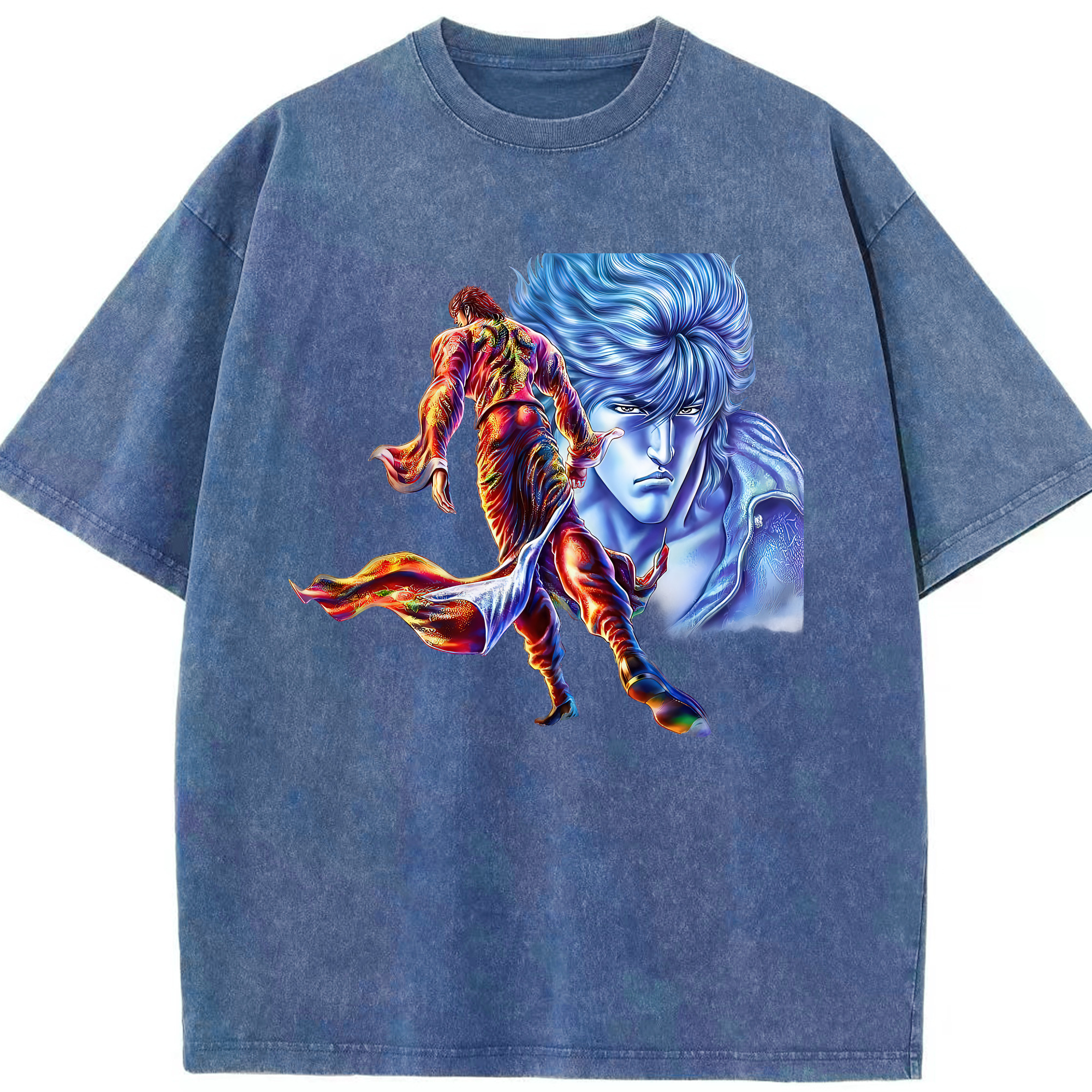 （画像用） 北斗の拳 Fist of the North Star 綿100% ヴィンテージ風 半袖Tシャツ（フロントプリント）