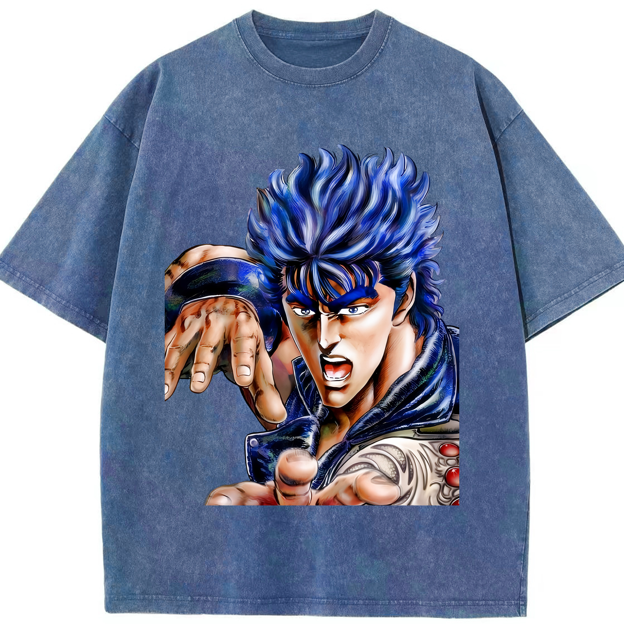 （画像用） 北斗の拳 Fist of the North Star 綿100% ヴィンテージ風 半袖Tシャツ（フロントプリント）