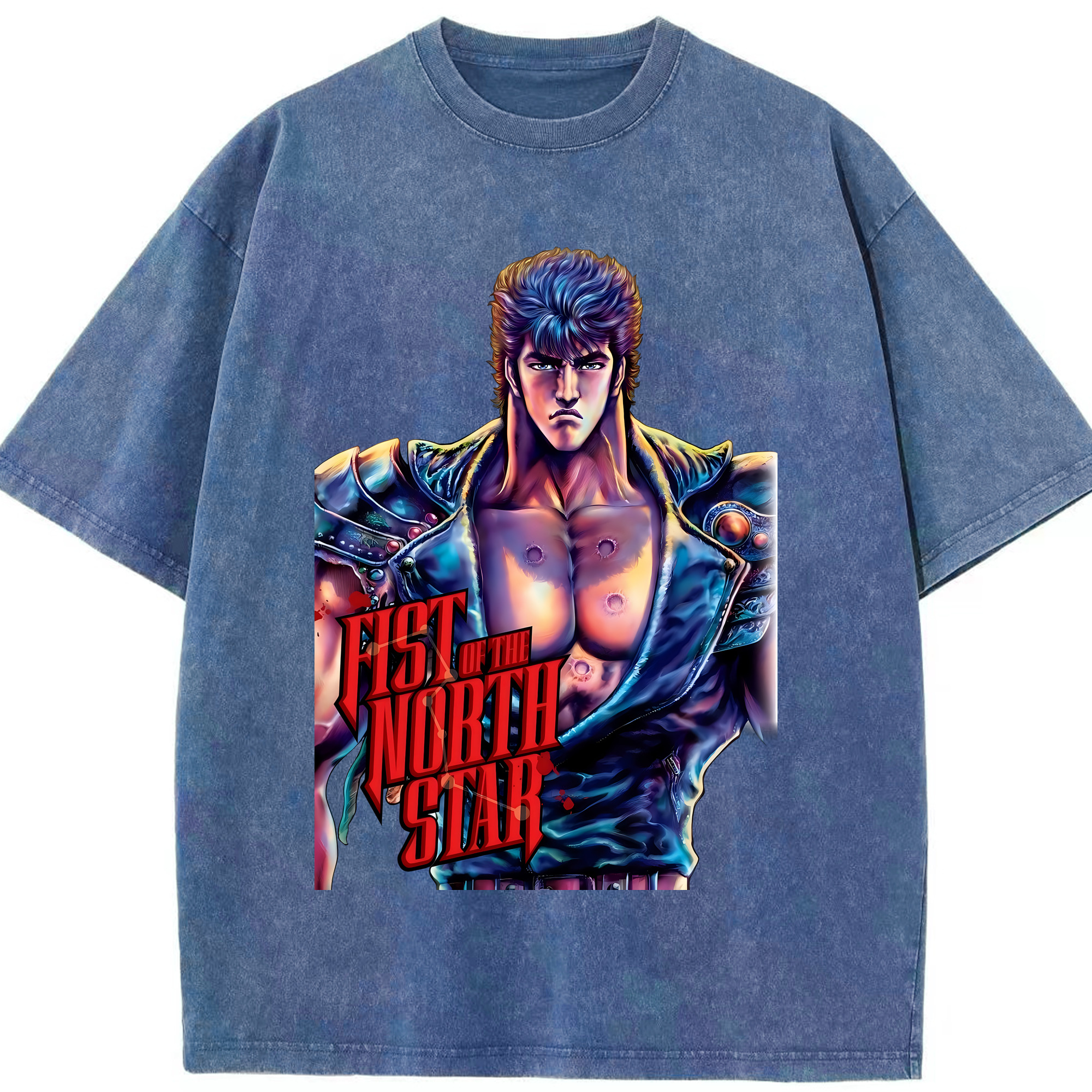 （画像用） 北斗の拳 Fist of the North Star 綿100% ヴィンテージ風 半袖Tシャツ（フロントプリント）