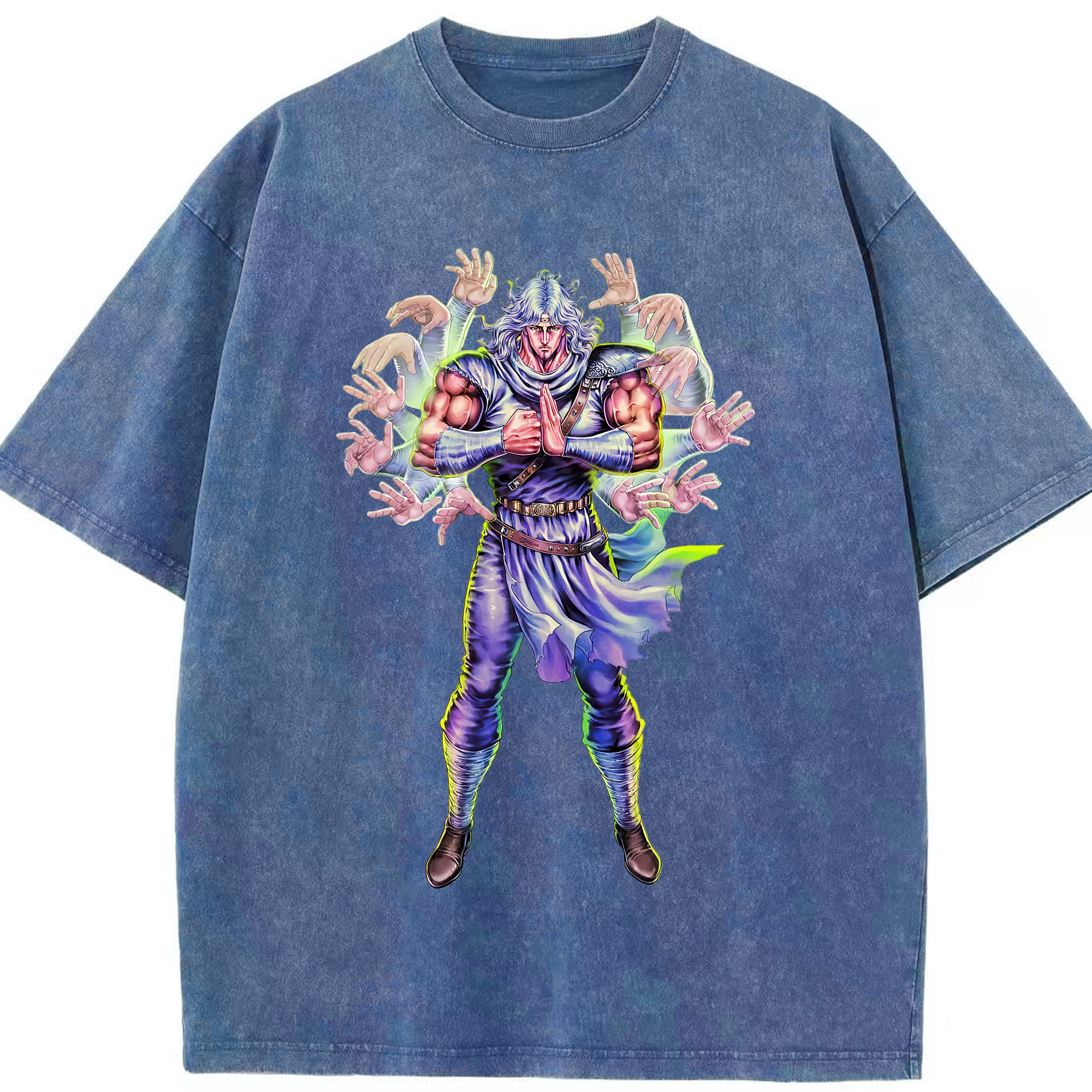 （画像用） 北斗の拳 Fist of the North Star 綿100% ヴィンテージ風 半袖Tシャツ（フロントプリント）