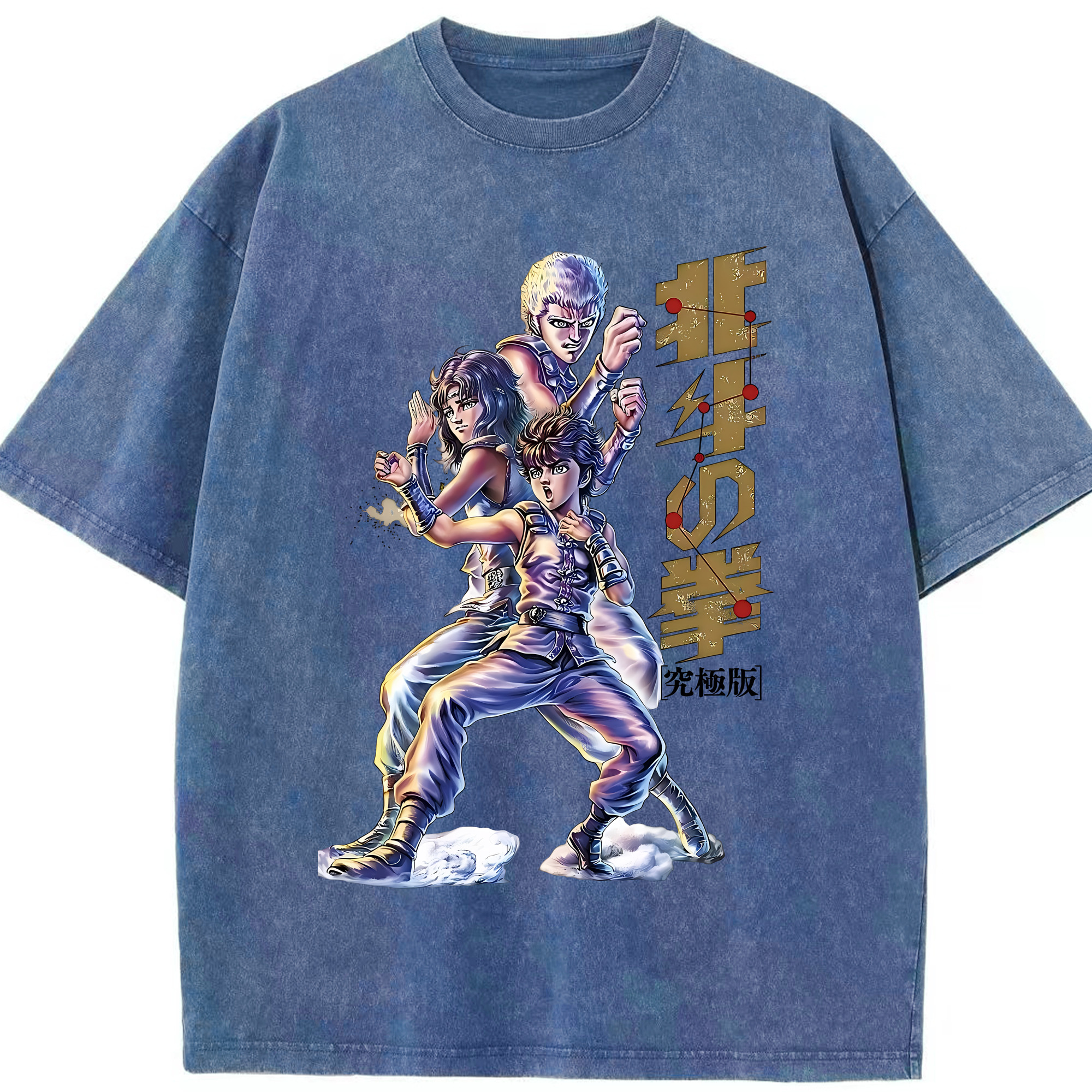 （画像用） 北斗の拳 Fist of the North Star 綿100% ヴィンテージ風 半袖Tシャツ（フロントプリント）