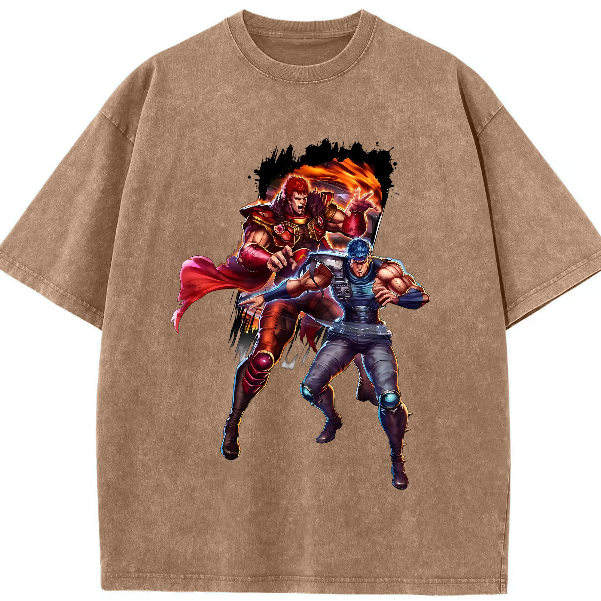 （画像用） 北斗の拳 Fist of the North Star 綿100% ヴィンテージ風 半袖Tシャツ（フロントプリント）