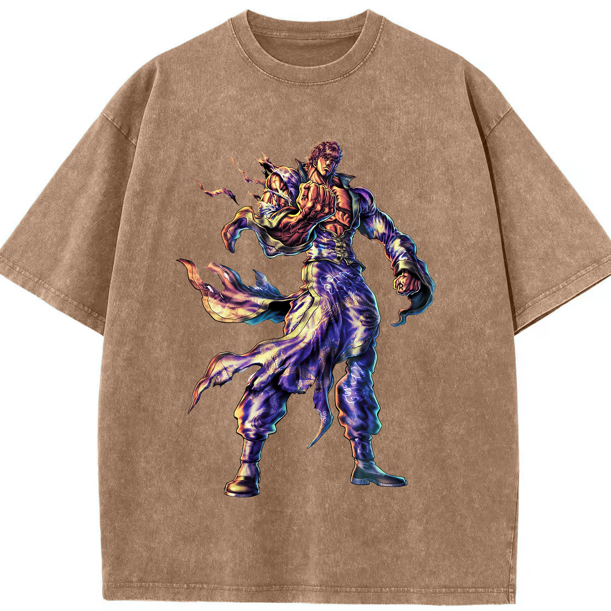 （画像用） 北斗の拳 Fist of the North Star 綿100% ヴィンテージ風 半袖Tシャツ（フロントプリント）