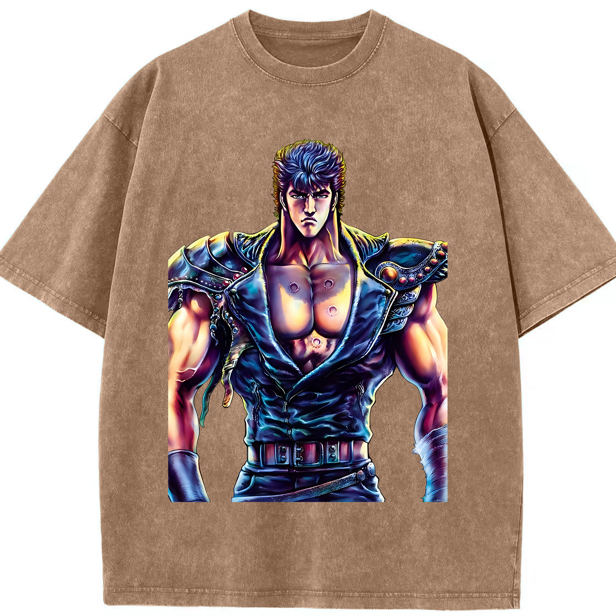 （画像用） 北斗の拳 Fist of the North Star 綿100% ヴィンテージ風 半袖Tシャツ（フロントプリント）