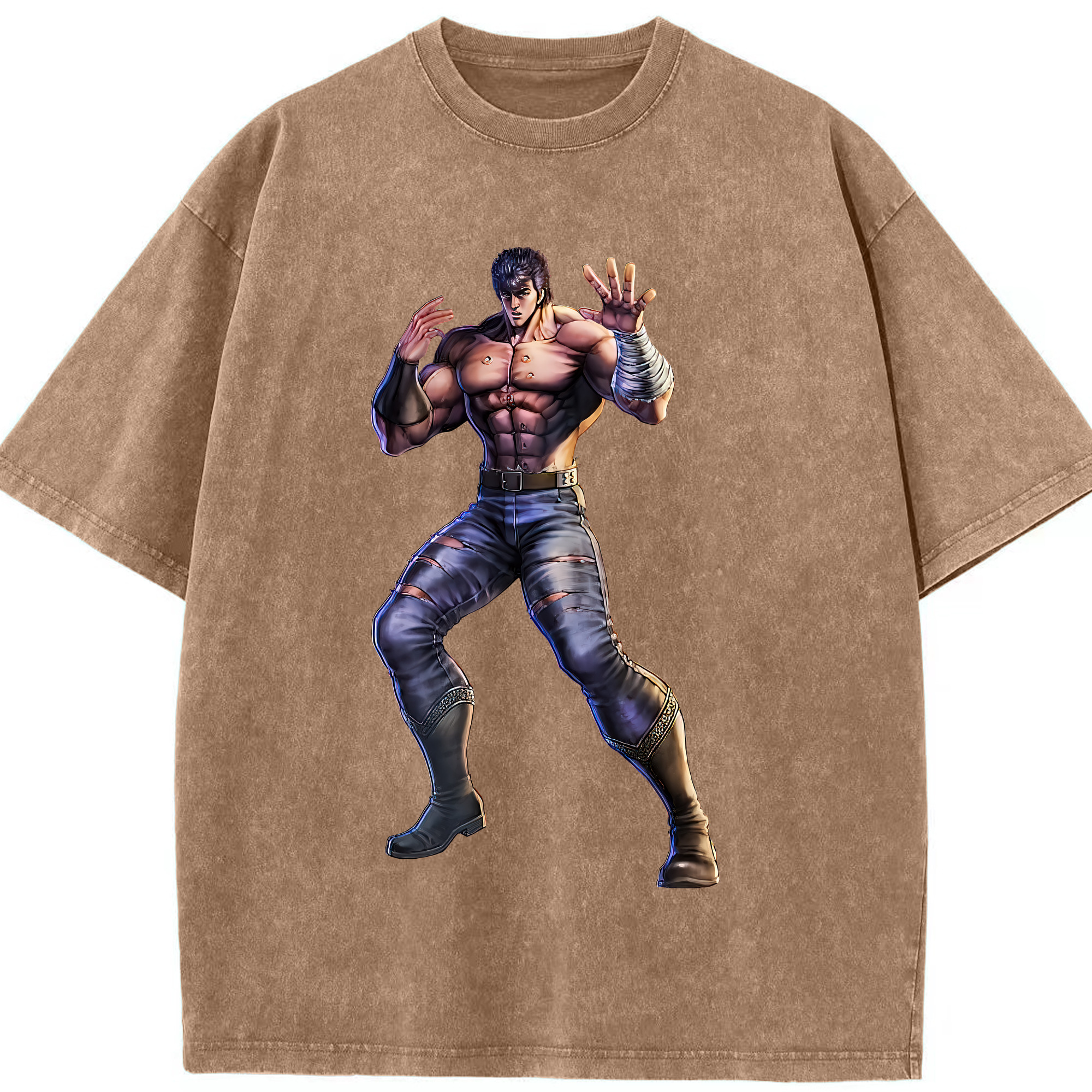 （画像用） 北斗の拳 Fist of the North Star 綿100% ヴィンテージ風 半袖Tシャツ（フロントプリント）