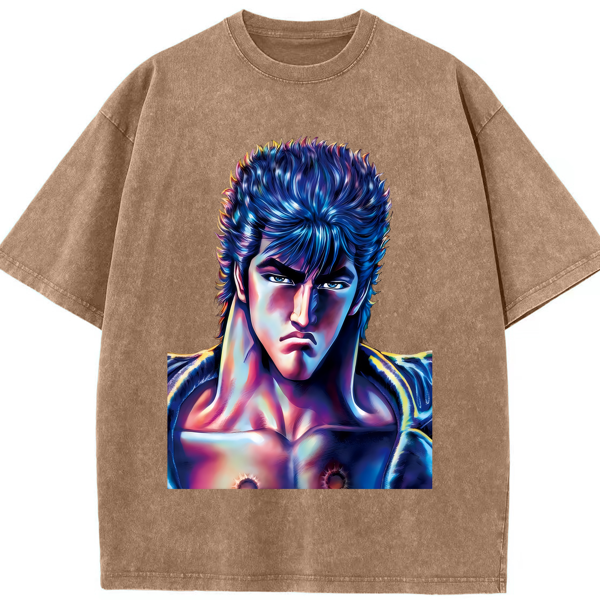 （画像用） 北斗の拳 Fist of the North Star 綿100% ヴィンテージ風 半袖Tシャツ（フロントプリント）