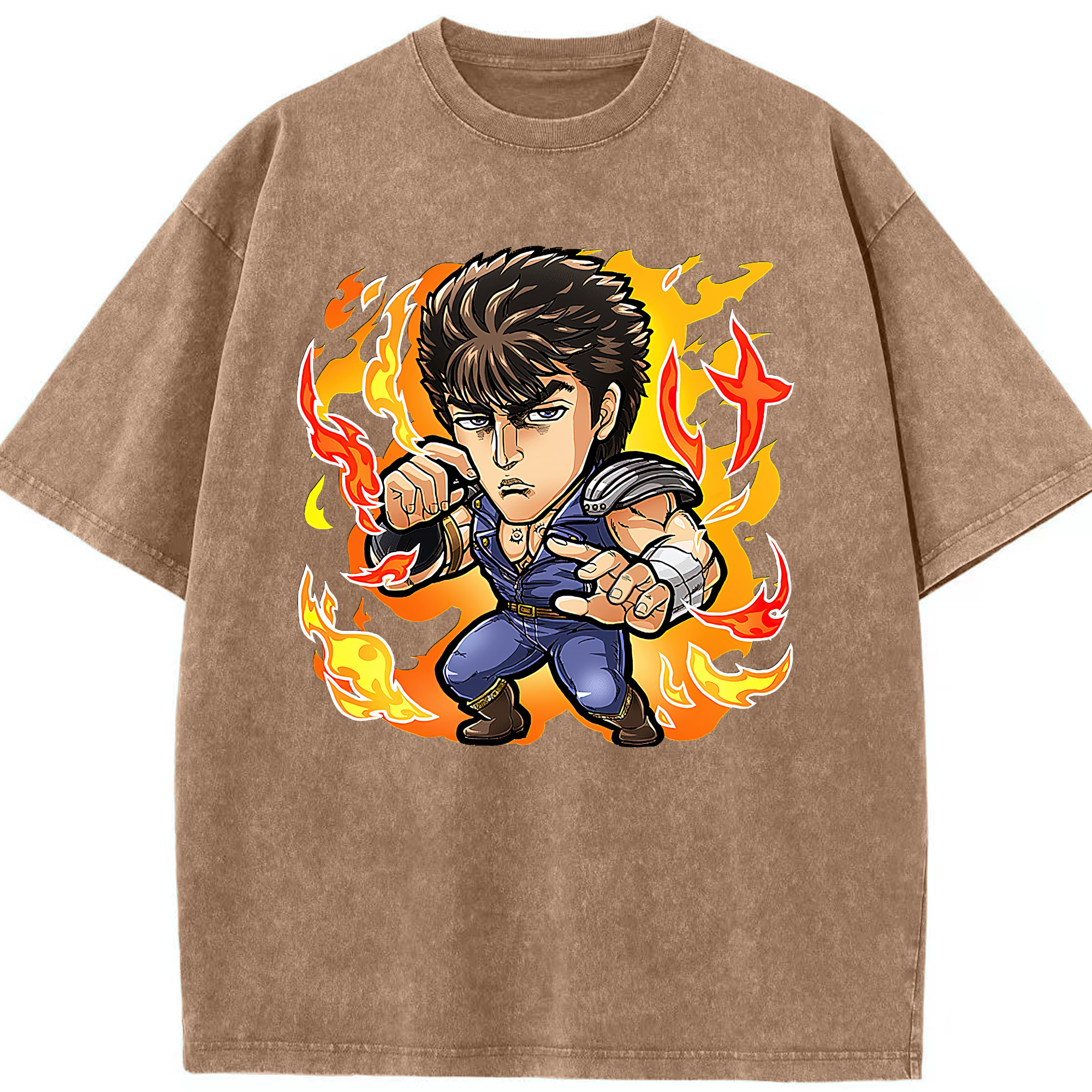 （画像用） 北斗の拳 Fist of the North Star 綿100% ヴィンテージ風 半袖Tシャツ（フロントプリント）
