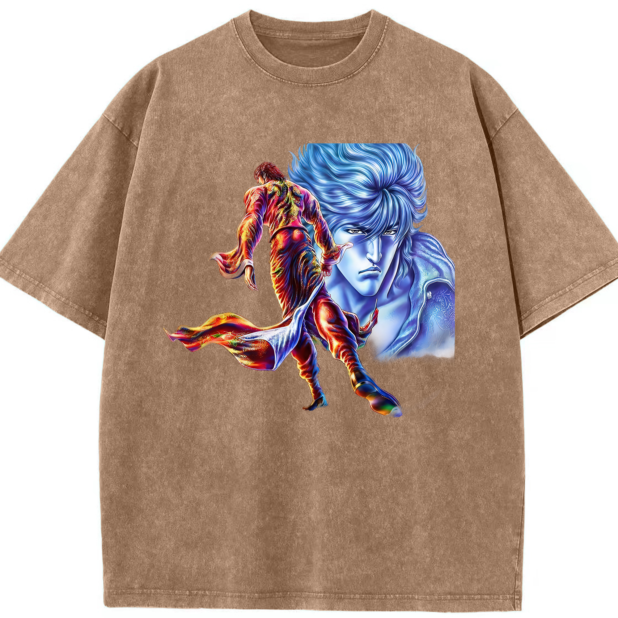 （画像用） 北斗の拳 Fist of the North Star 綿100% ヴィンテージ風 半袖Tシャツ（フロントプリント）