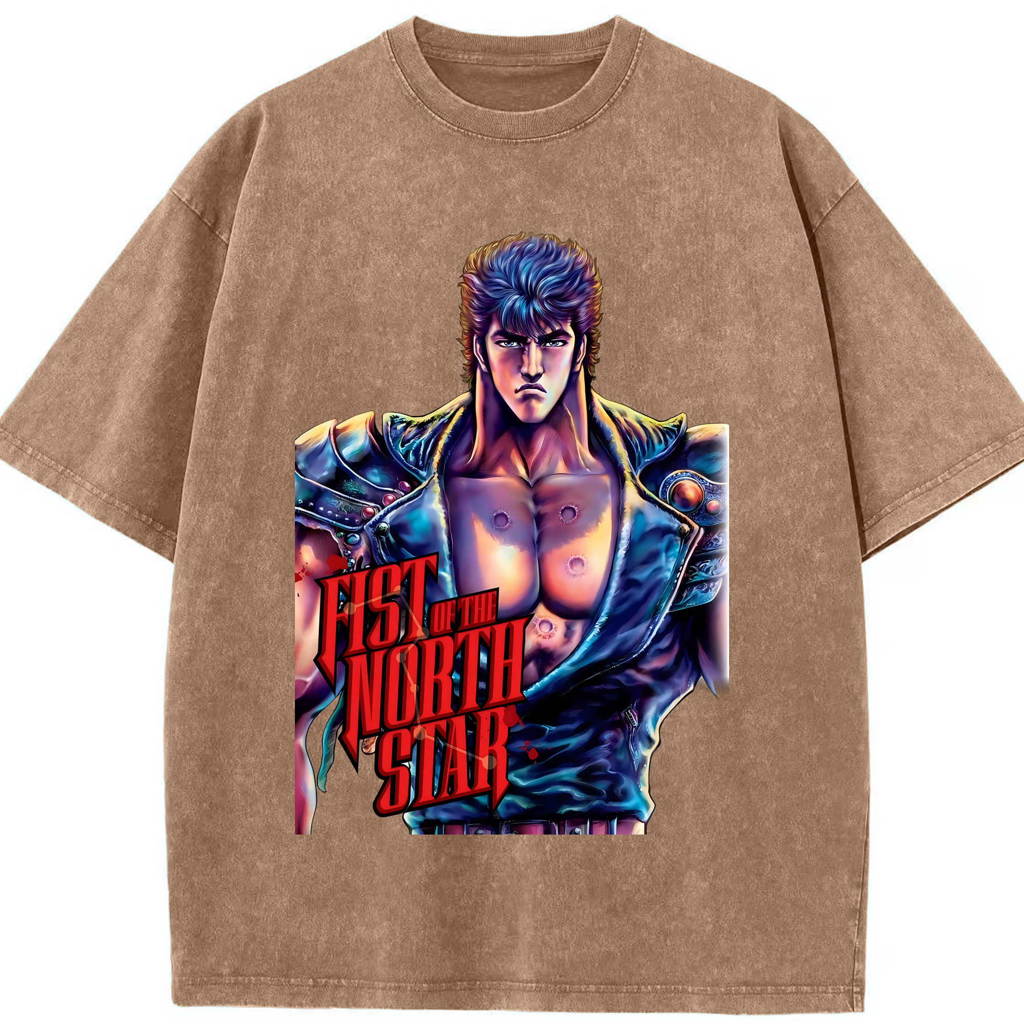 （画像用） 北斗の拳 Fist of the North Star 綿100% ヴィンテージ風 半袖Tシャツ（フロントプリント）