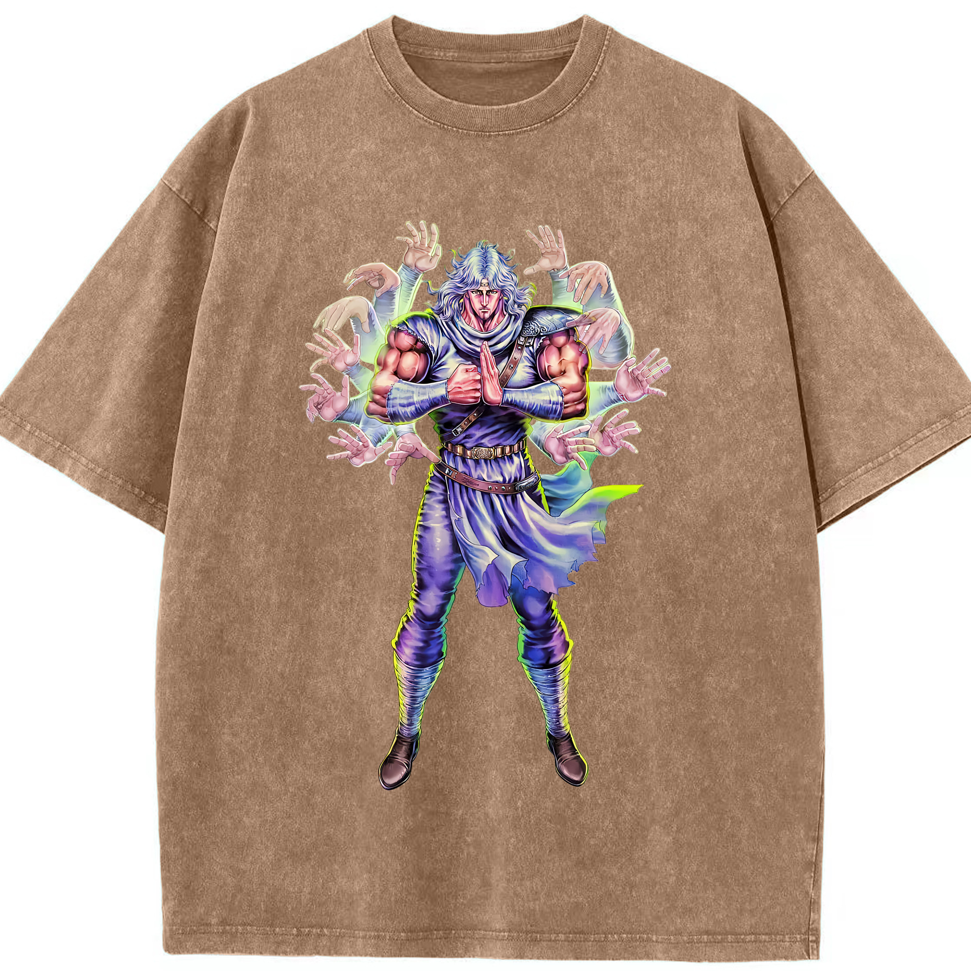 （画像用） 北斗の拳 Fist of the North Star 綿100% ヴィンテージ風 半袖Tシャツ（フロントプリント）