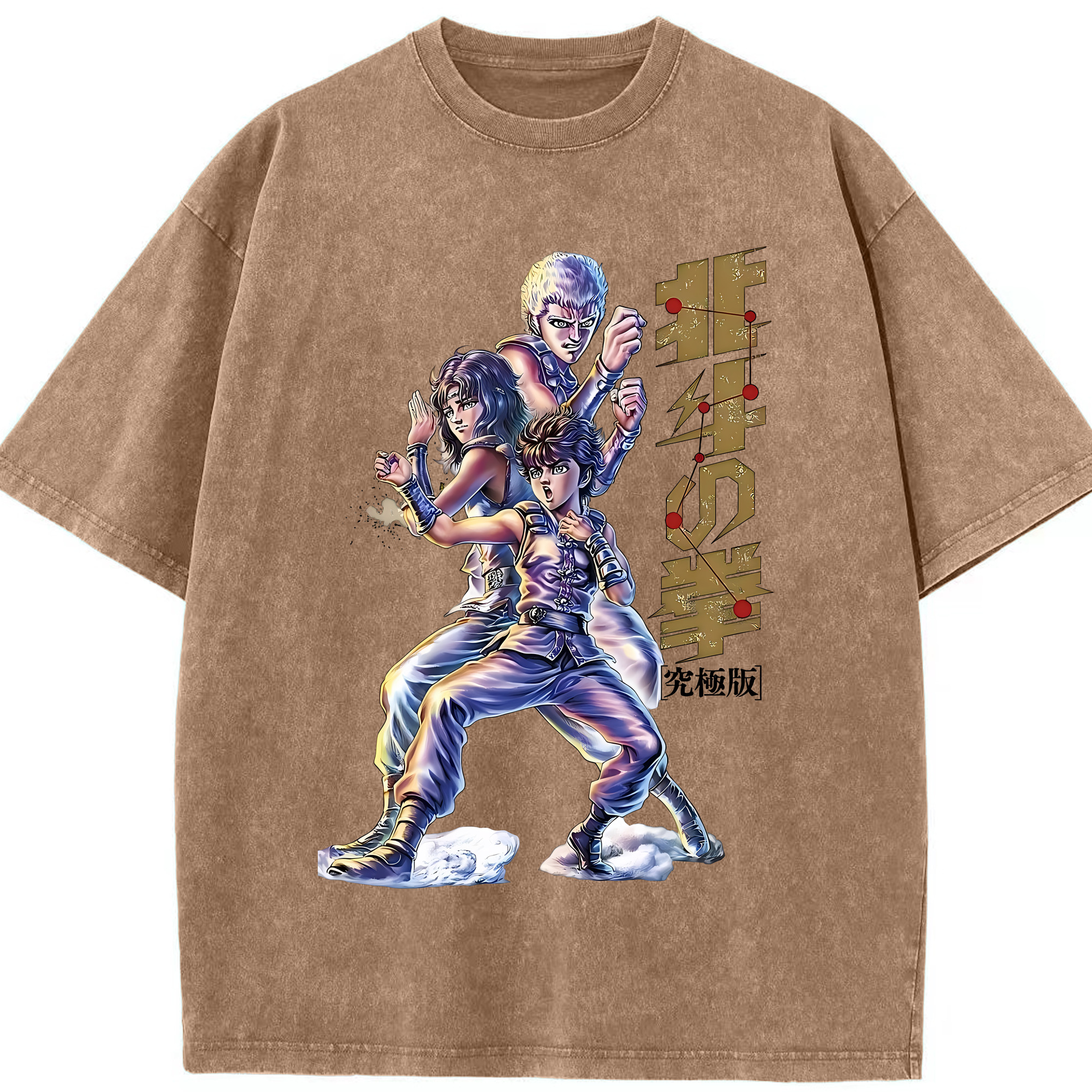 （画像用） 北斗の拳 Fist of the North Star 綿100% ヴィンテージ風 半袖Tシャツ（フロントプリント）